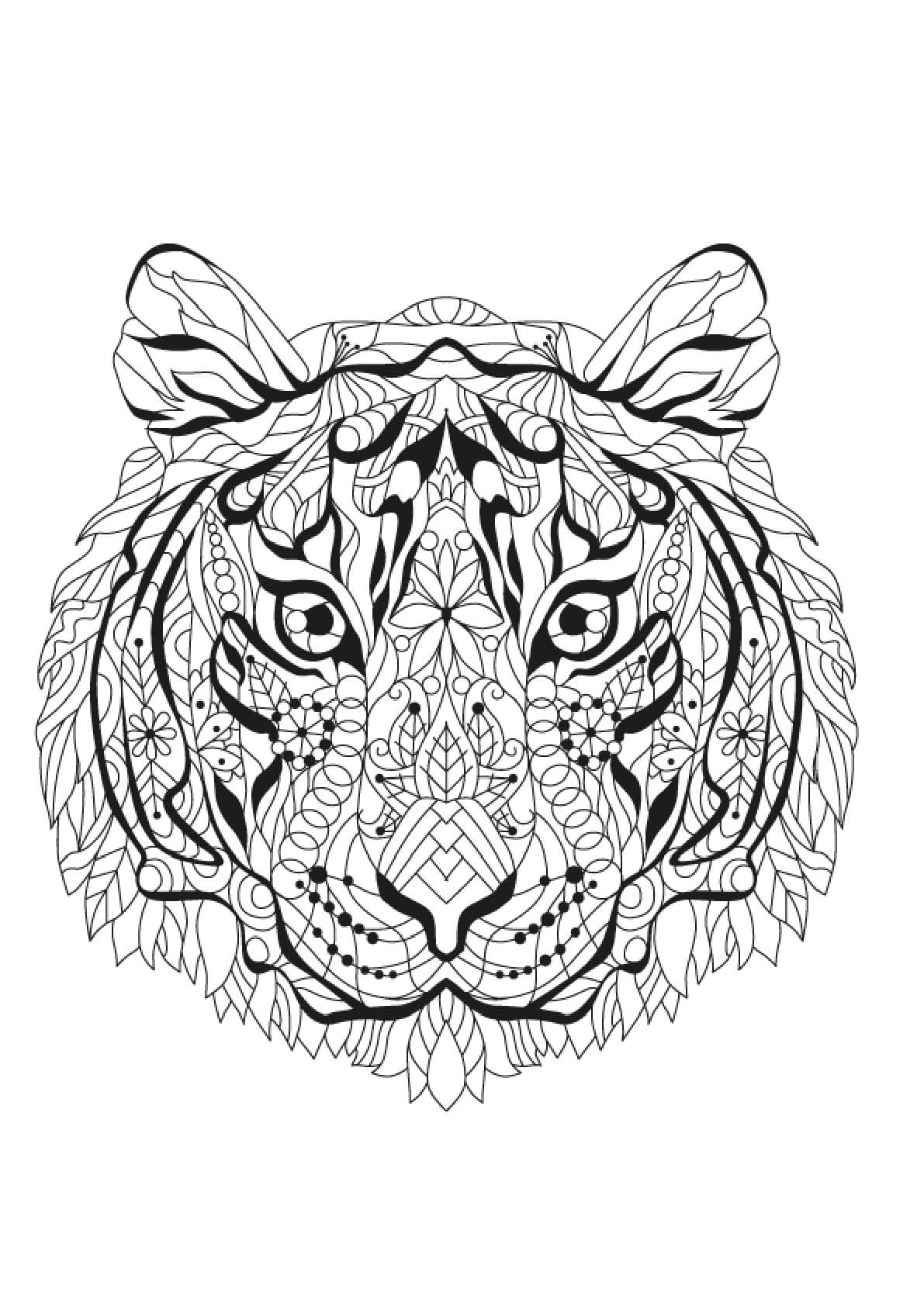 Mandala Tiger Coloring Page - Sheet 3 Mandalas
