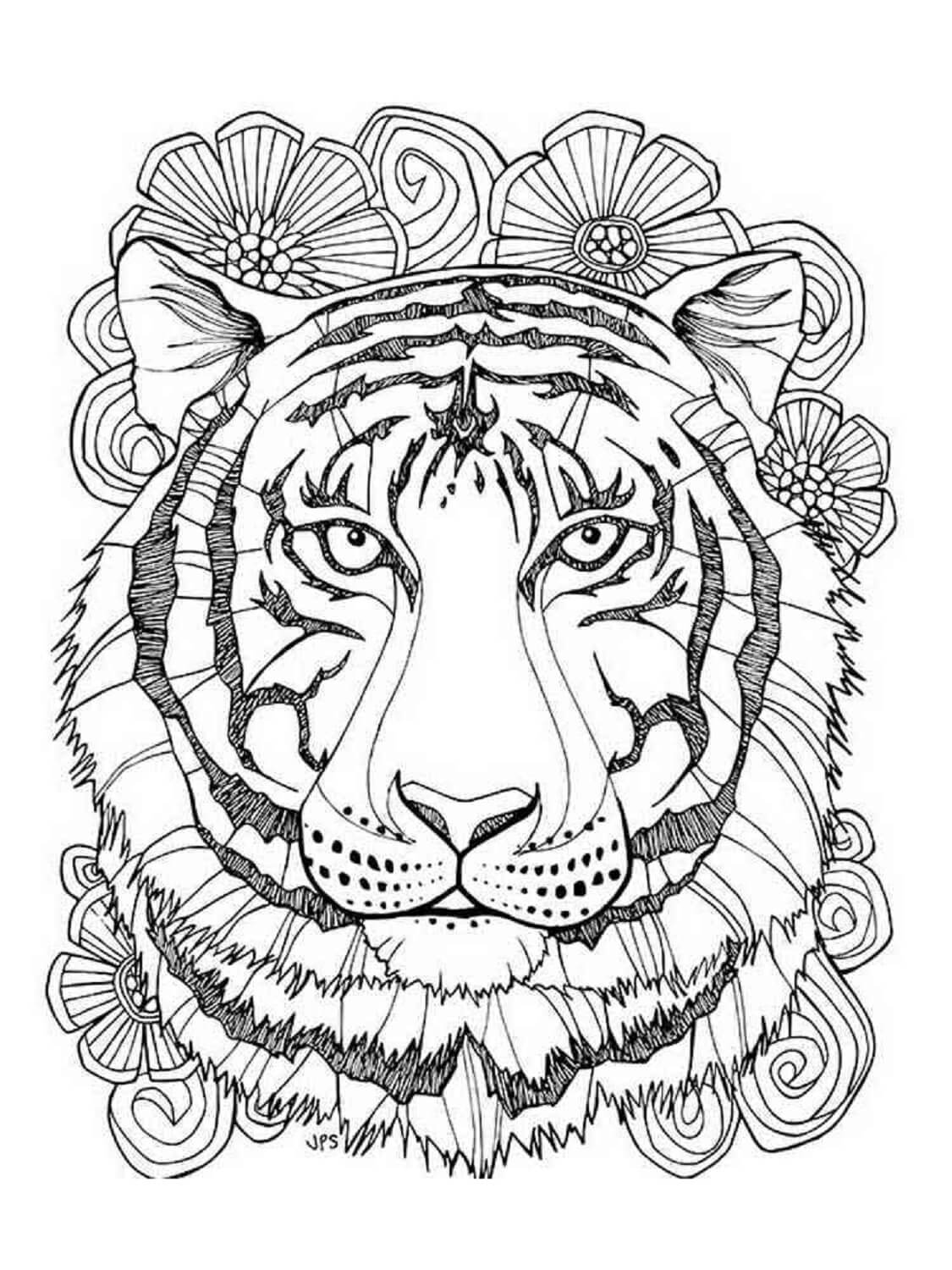 Mandala Tiger Coloring Page - Sheet 8 Mandalas