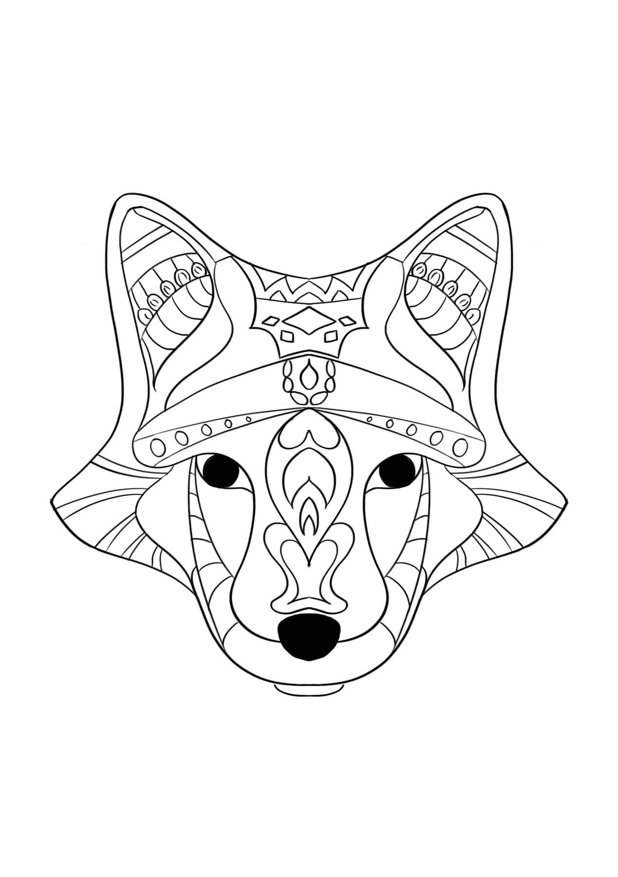 Mandala Tribal Fox Coloring Page Mandalas