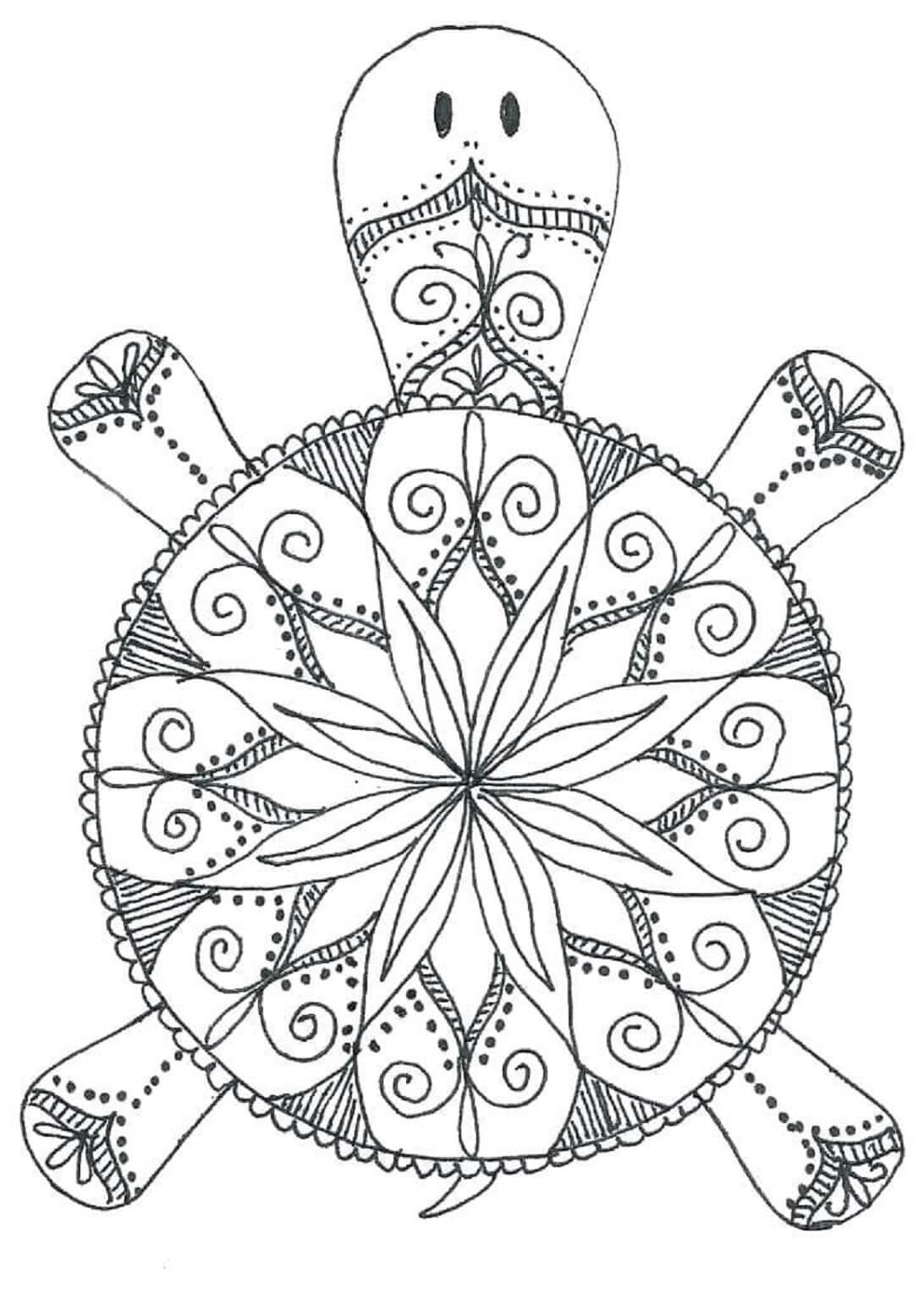 Mandala Turtle Coloring Page - Sheet 1 Mandalas