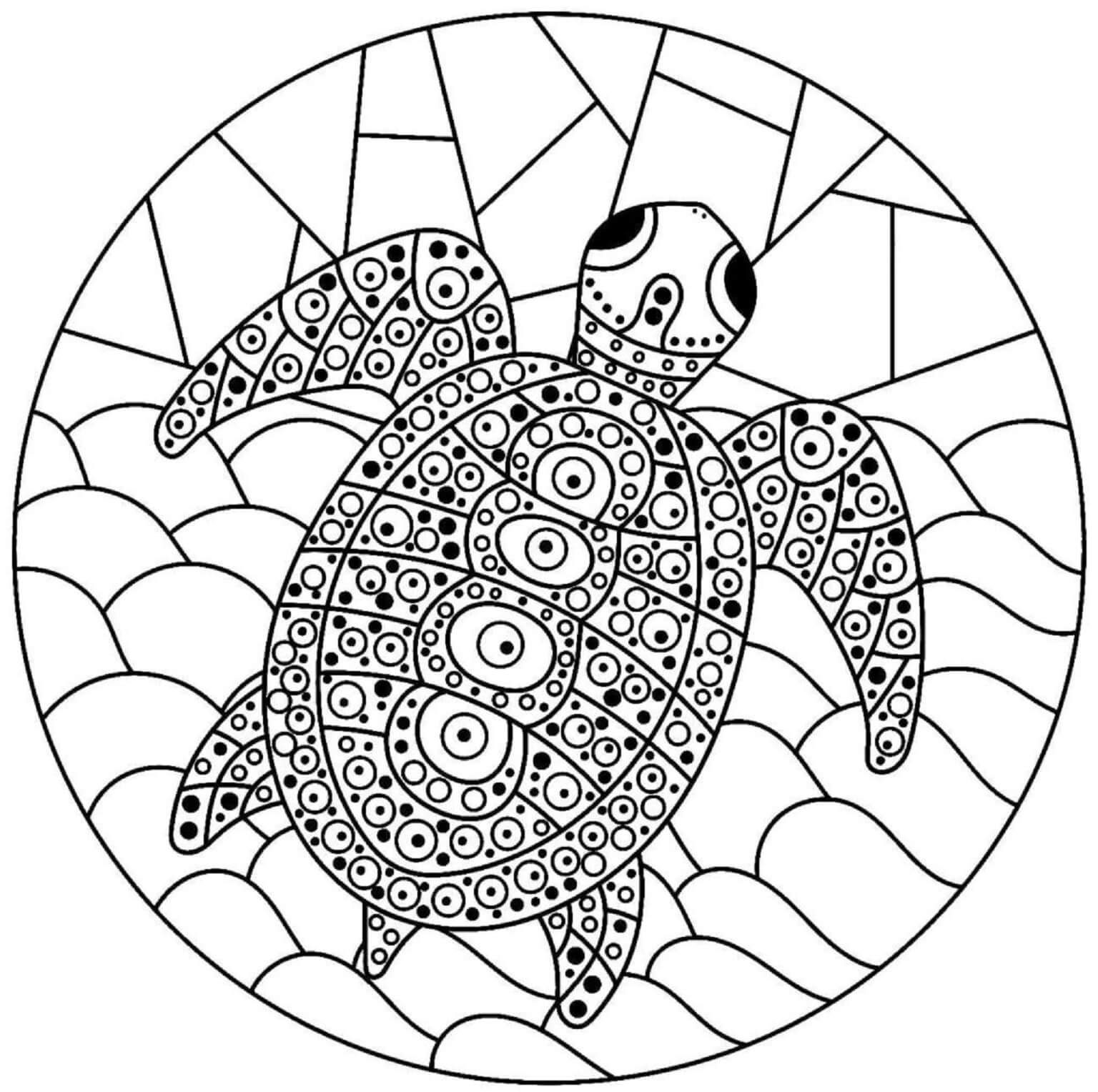 Mandala Turtle Coloring Page - Sheet 11 Mandalas