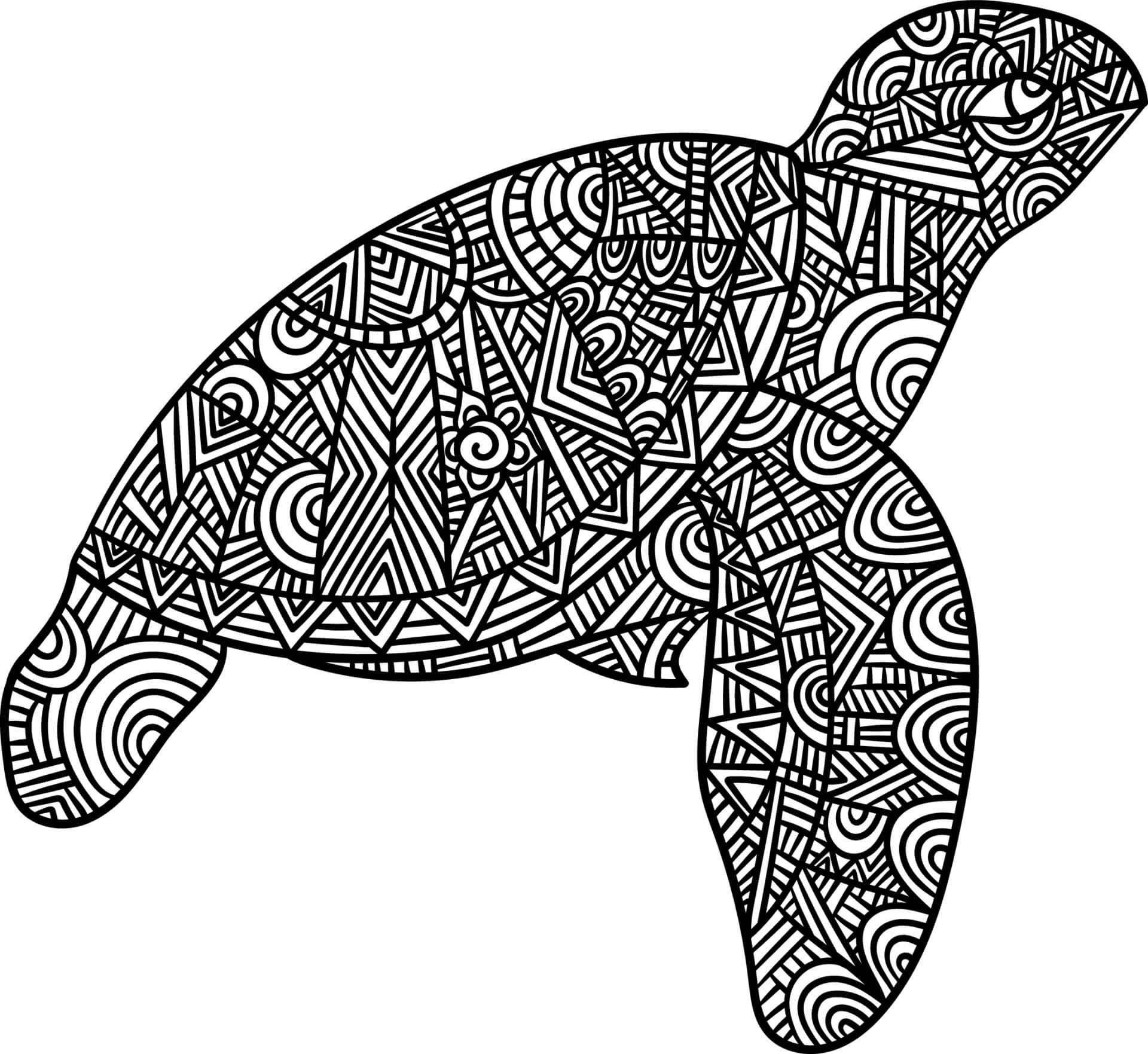 Mandala Turtle Coloring Page - Sheet 4 Mandalas