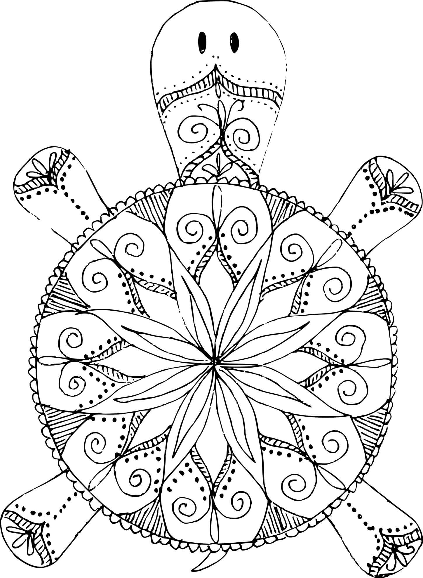 Mandala Turtle Coloring Page - Sheet 8 Mandalas