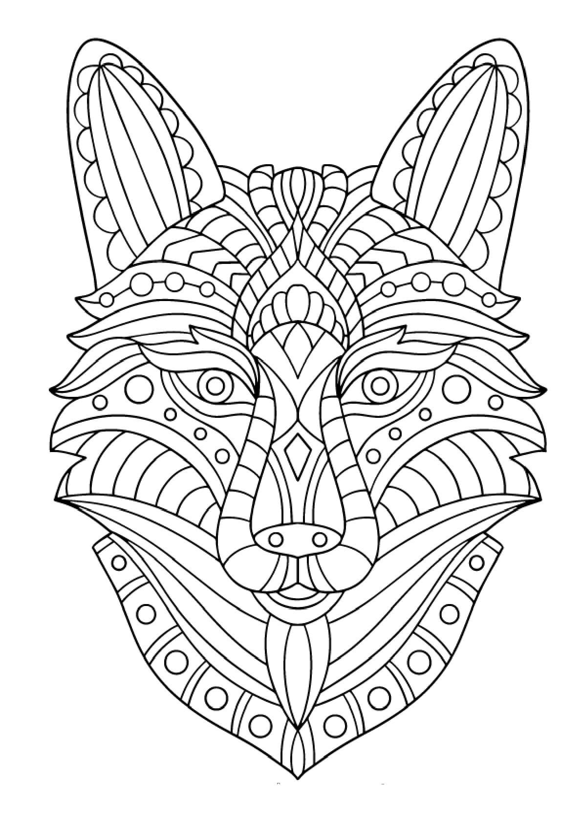 Mandala Wolf Coloring Page - Sheet 2 Mandalas