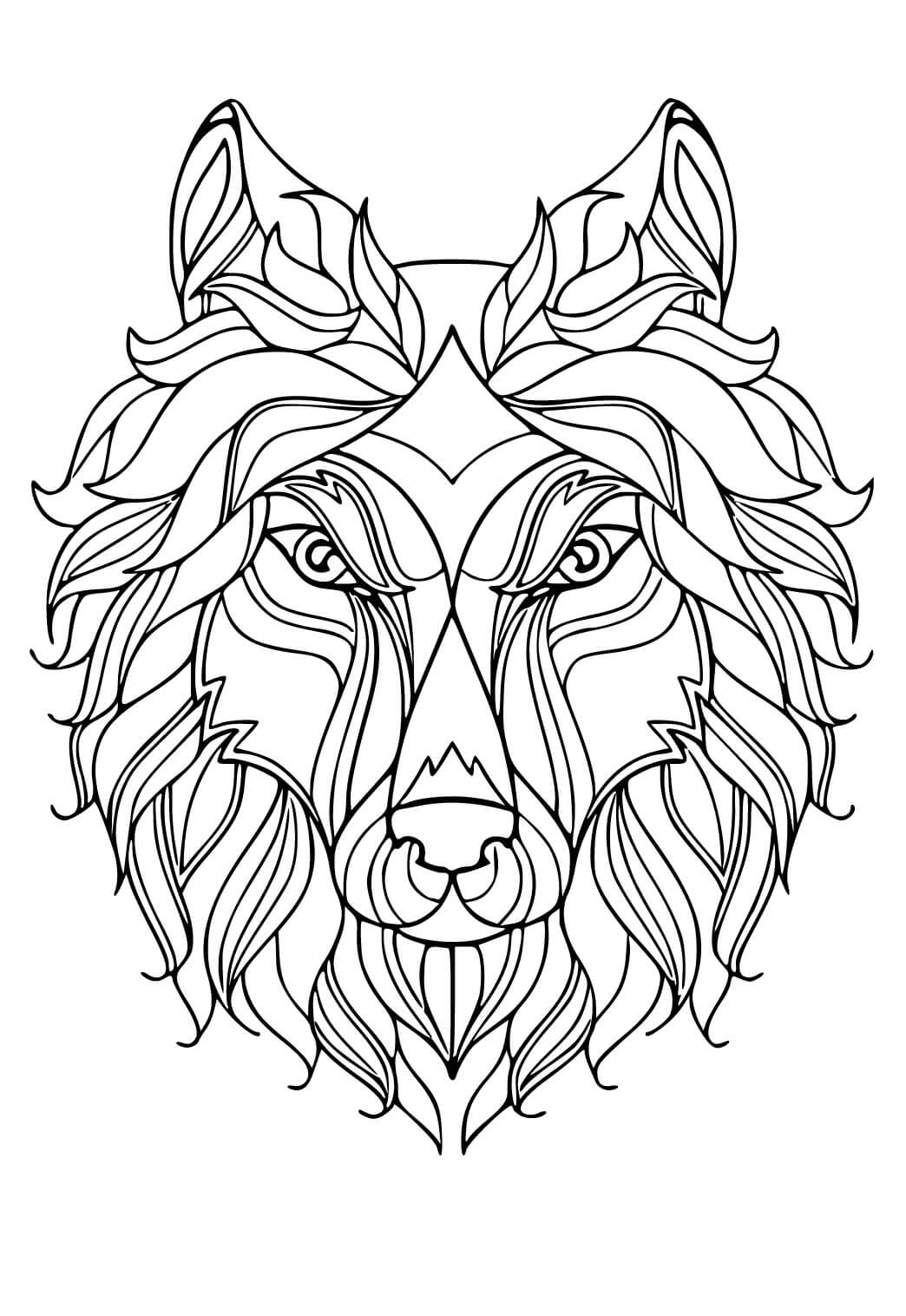 Mandala Wolf Coloring Page - Sheet 5 Mandalas
