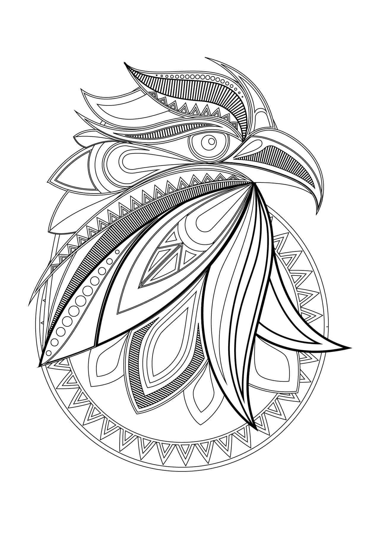 Mandala Cool Eagle Head Coloring Page Mandalas