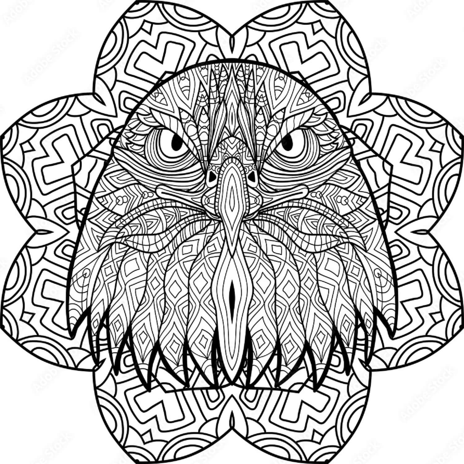 Mandala Eagle Coloring Page - Sheet 3 Mandalas