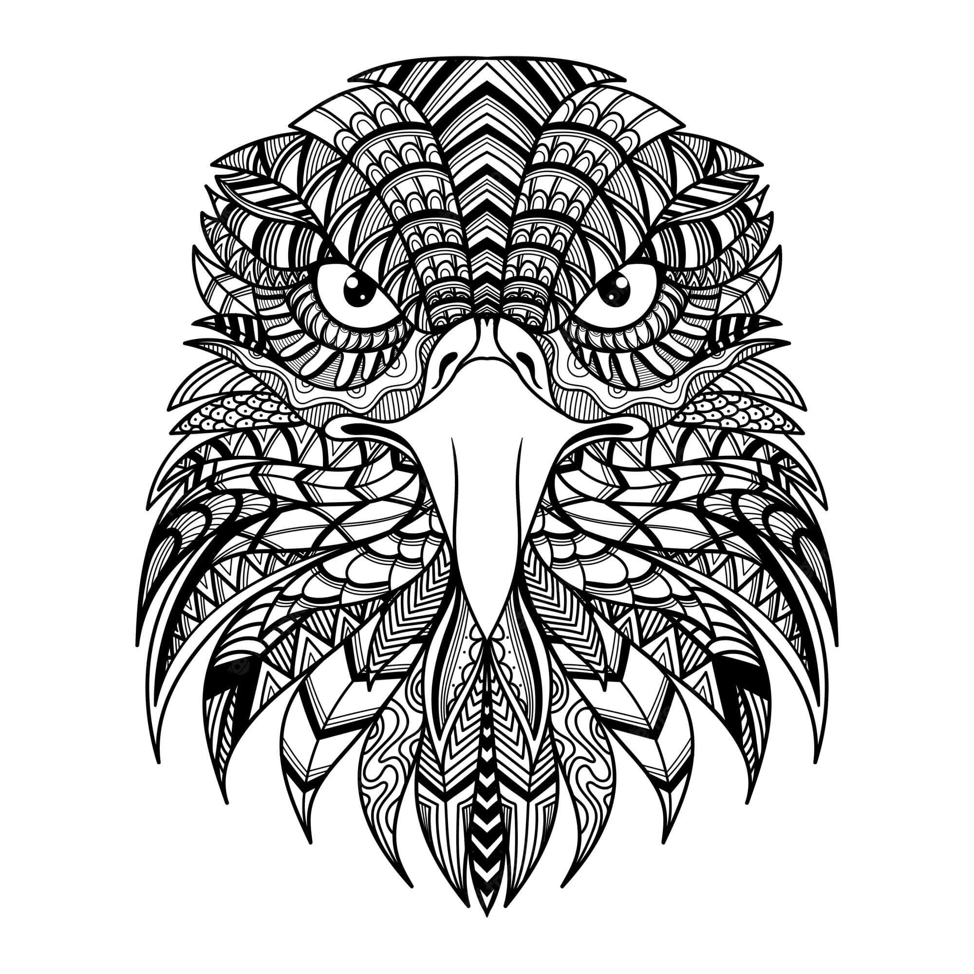 Mandala Eagle Face Coloring Page Mandalas