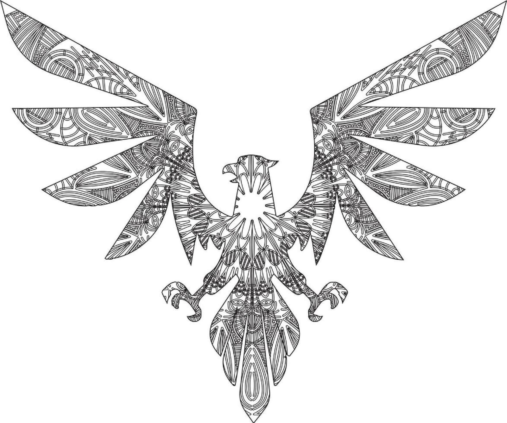 Mandala Eagle Logo Coloring Page Mandalas