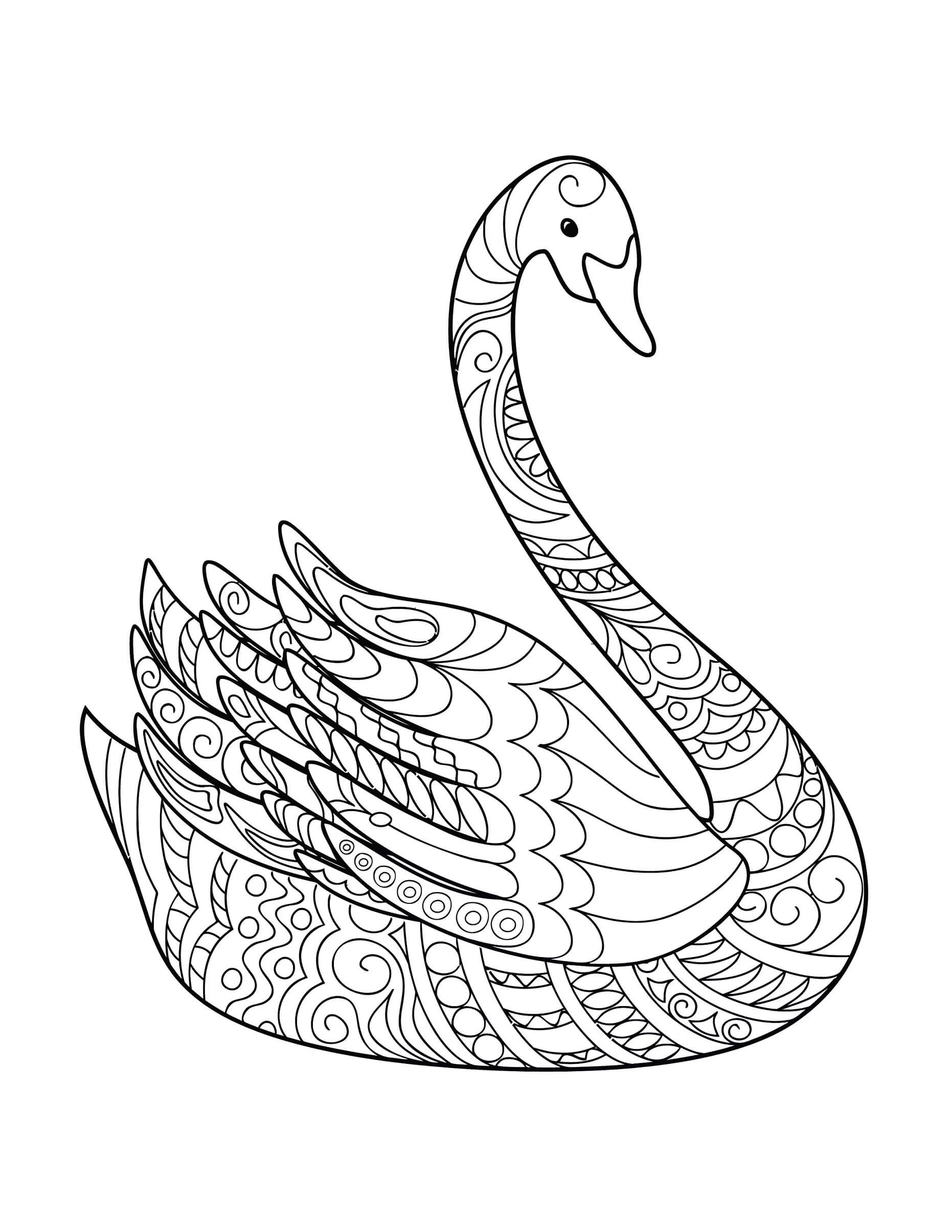 Mandala Swan Coloring Page - Sheet 1 Mandalas