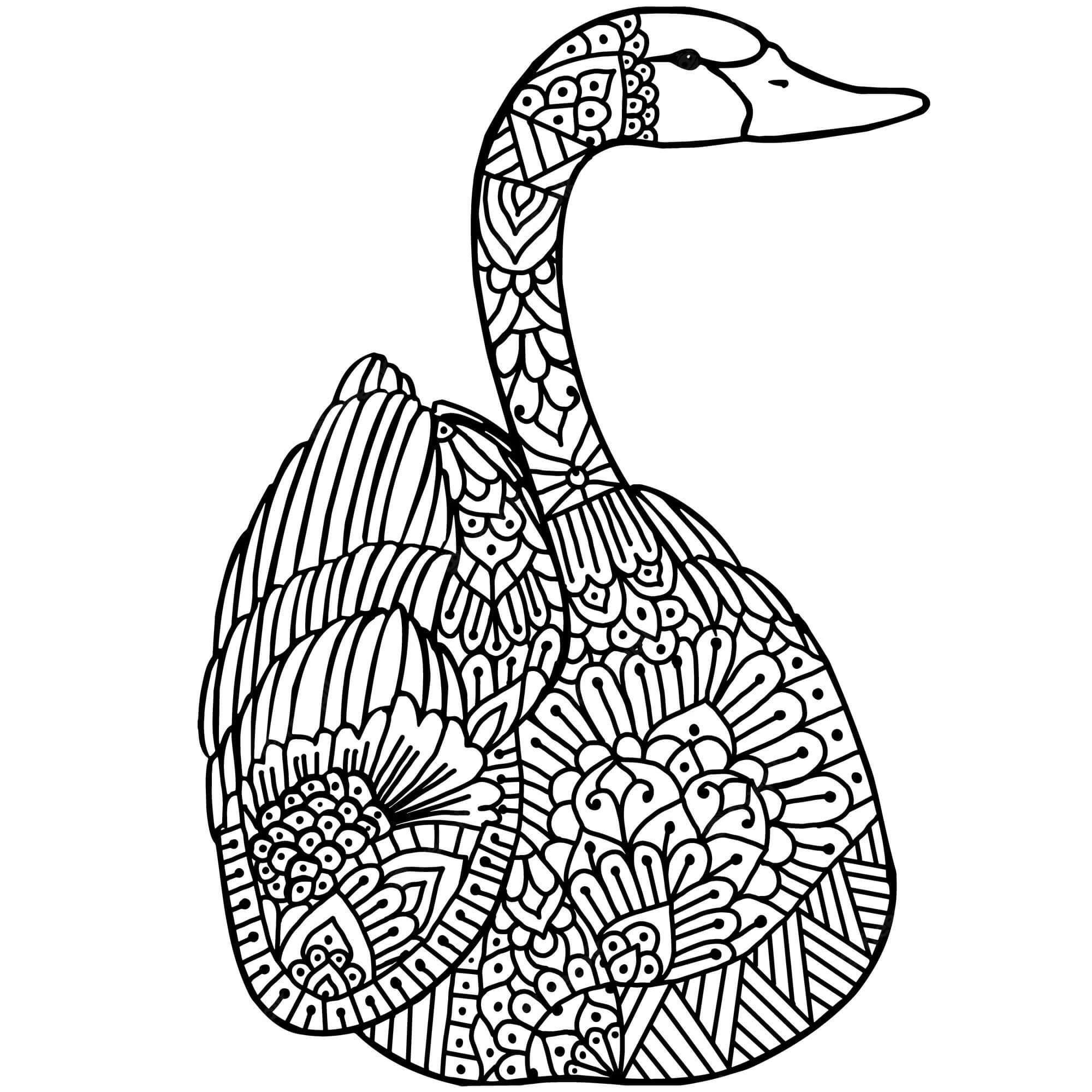 Mandala Swan Coloring Page - Sheet 2 Mandalas