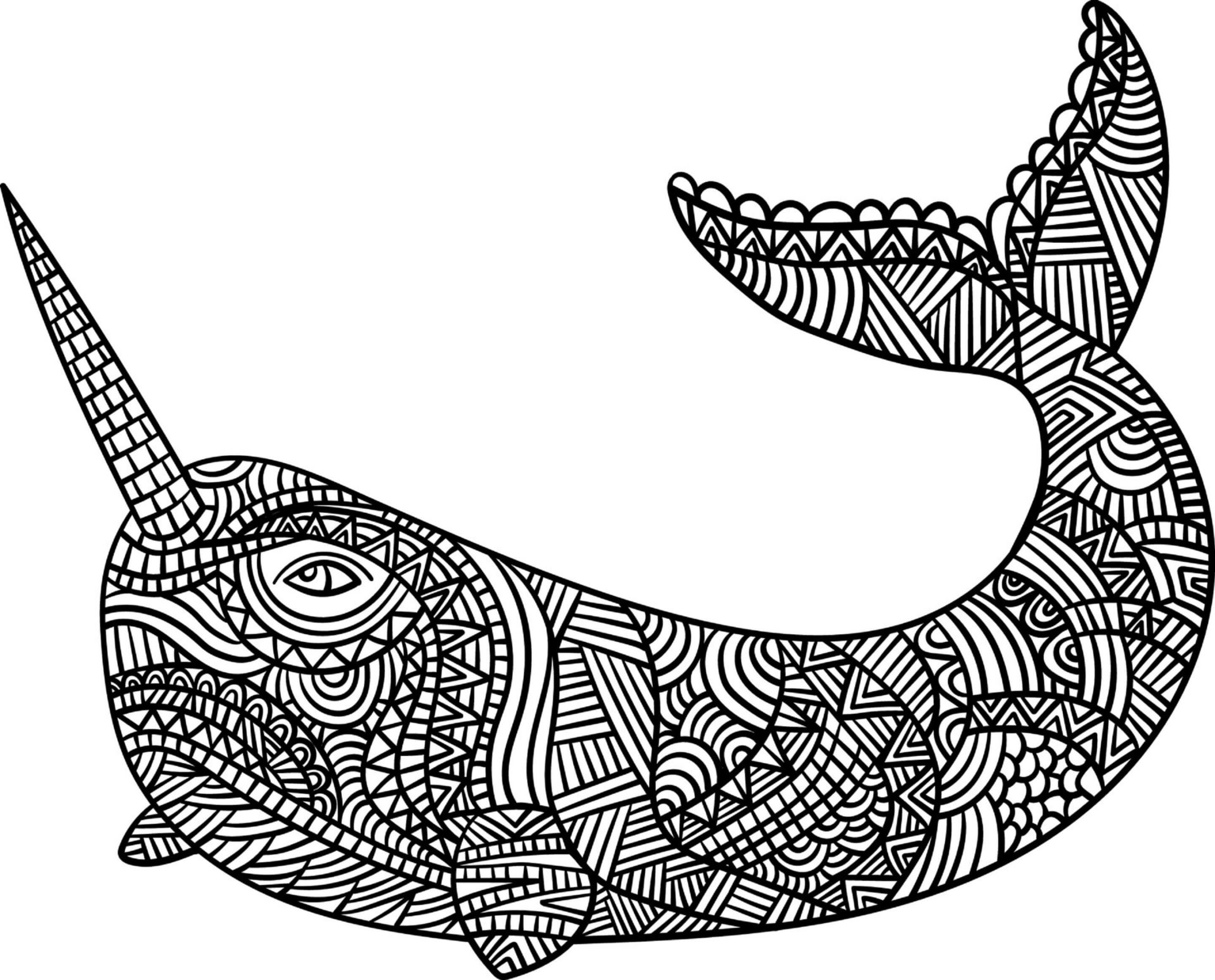 Mandala Unicorn Whale Coloring Page Mandalas