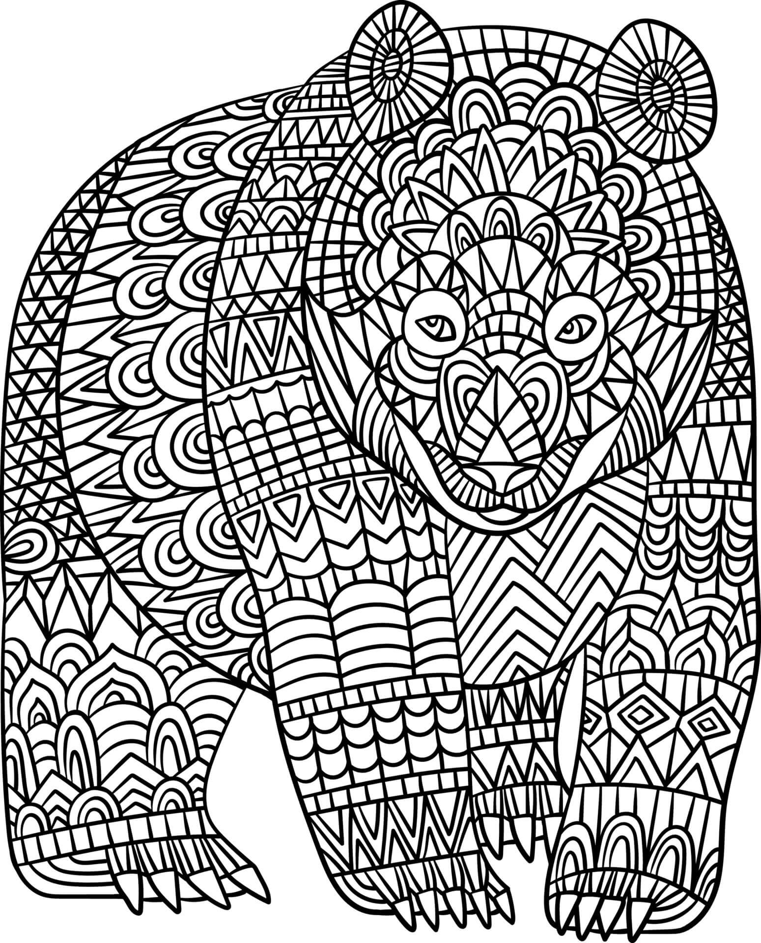 Mandala Bear Coloring Page Mandalas