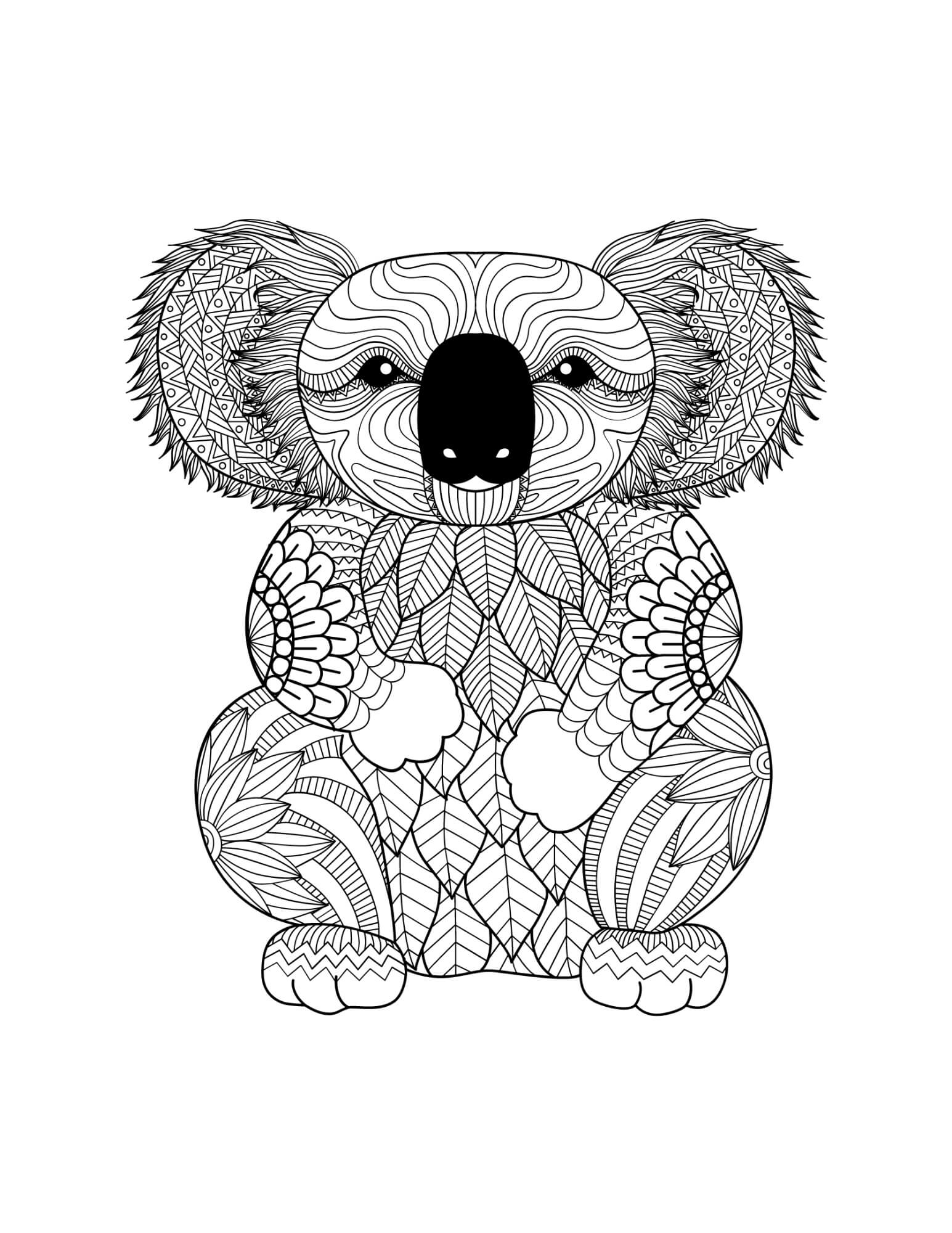 Mandala Bear Koala Coloring Page Mandalas