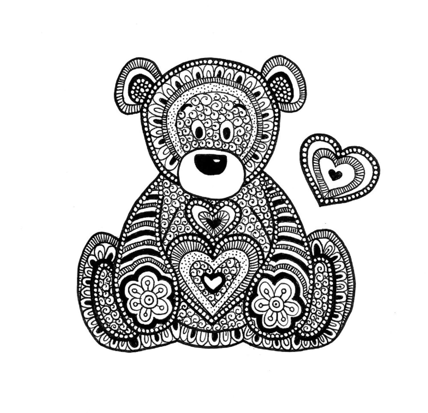 Mandala Funny Bear Coloring Page Mandalas