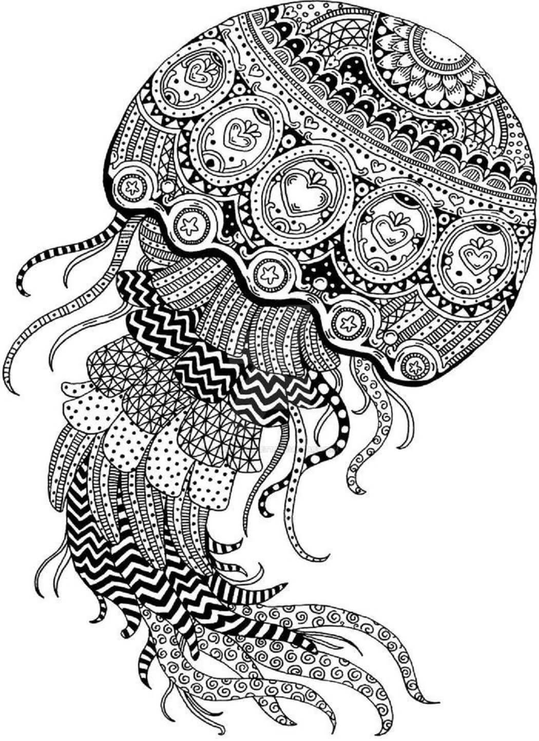 Mandala Jellyfish Coloring Page - Sheet 1 Mandalas