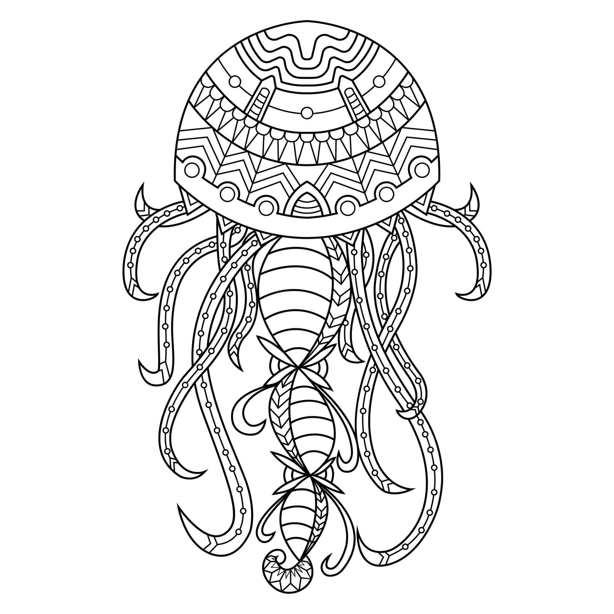 Mandala Jellyfish Coloring Page - Sheet 3 Mandalas