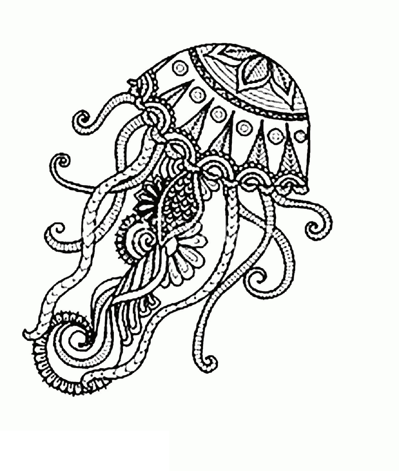 Mandala Jellyfish Coloring Page - Sheet 6 Mandalas