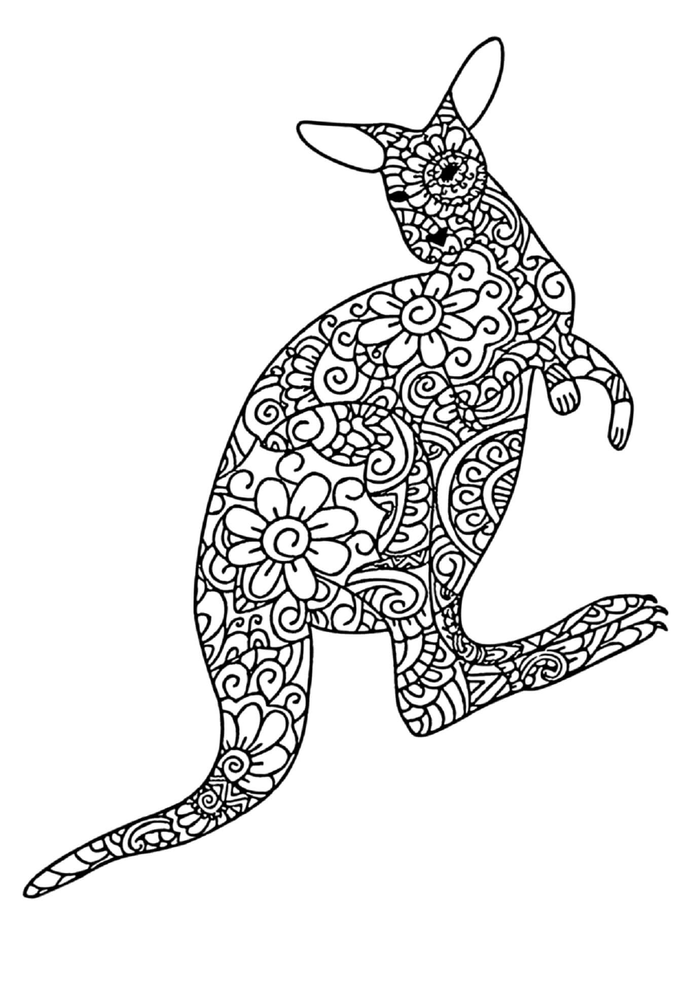 Mandala Kangaroo Coloring Page - Sheet 2 Mandalas