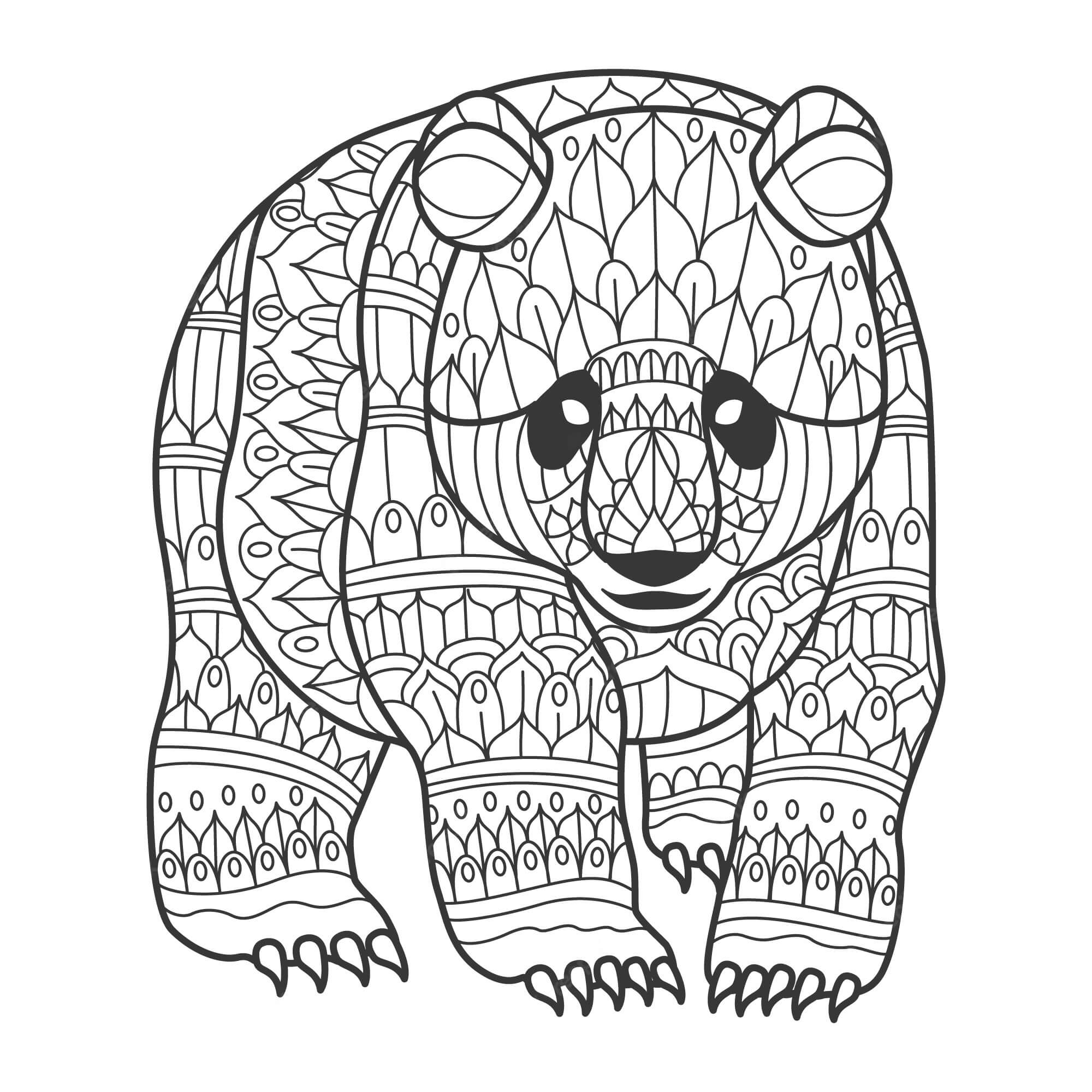 Mandala Bear Coloring Pages Mandalas