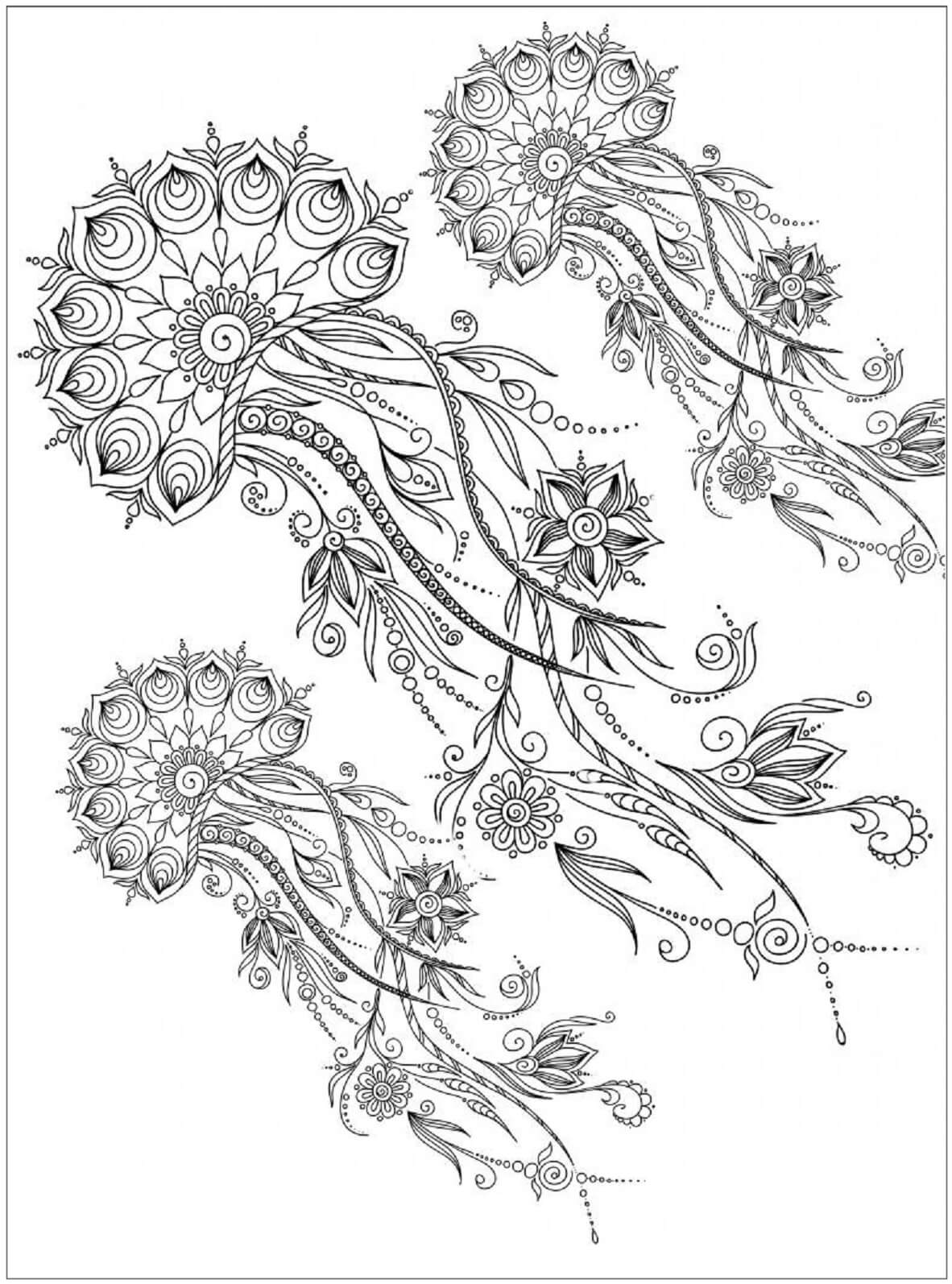Mandala The Jellyfish Coloring Page Mandalas