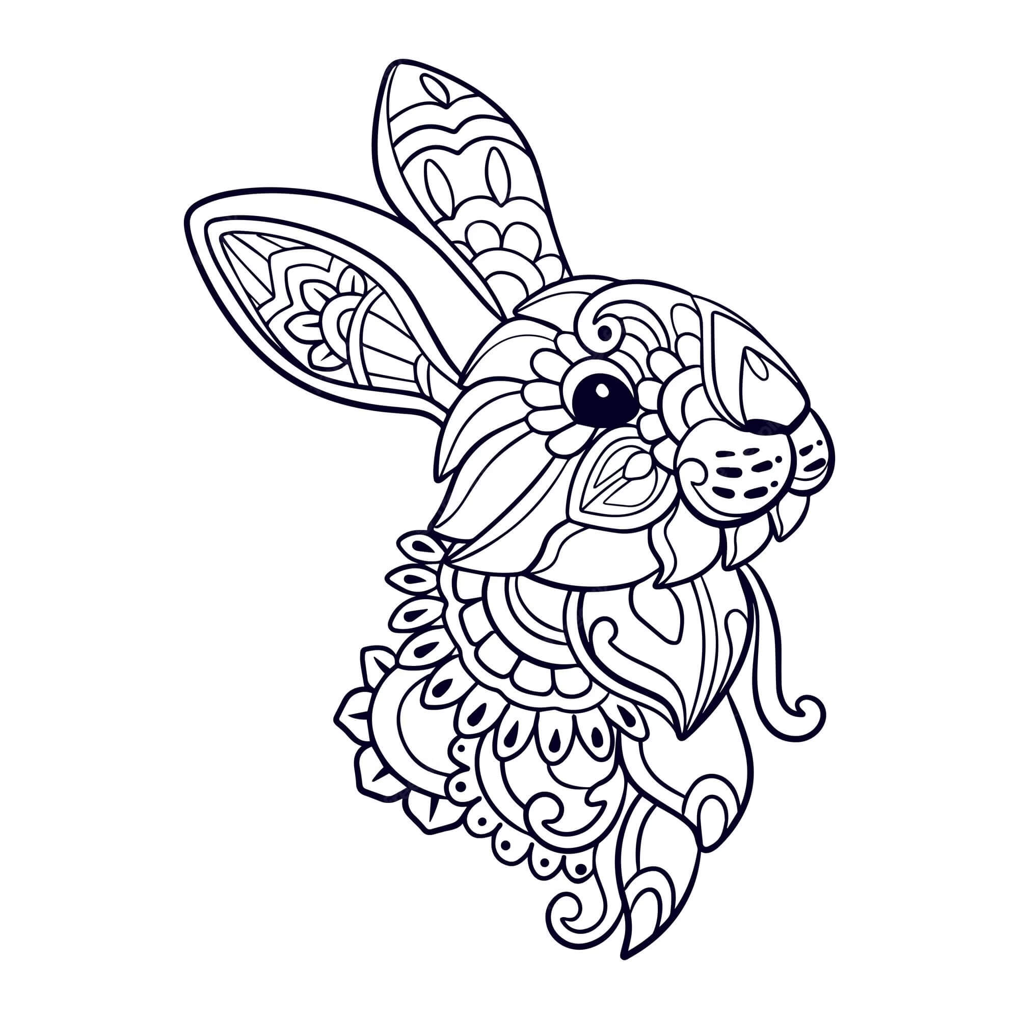 Mandala Baby Rabbit Coloring Page Mandalas