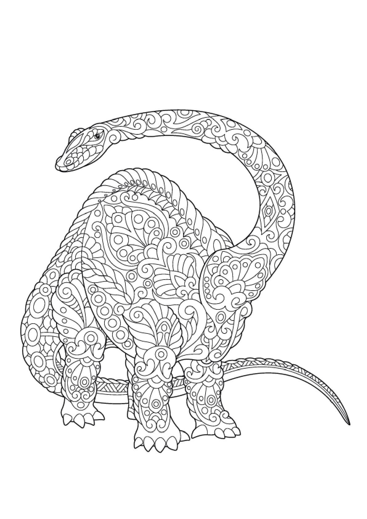 Mandala Brachiosaurus Coloring Page - Sheet 1 Mandalas