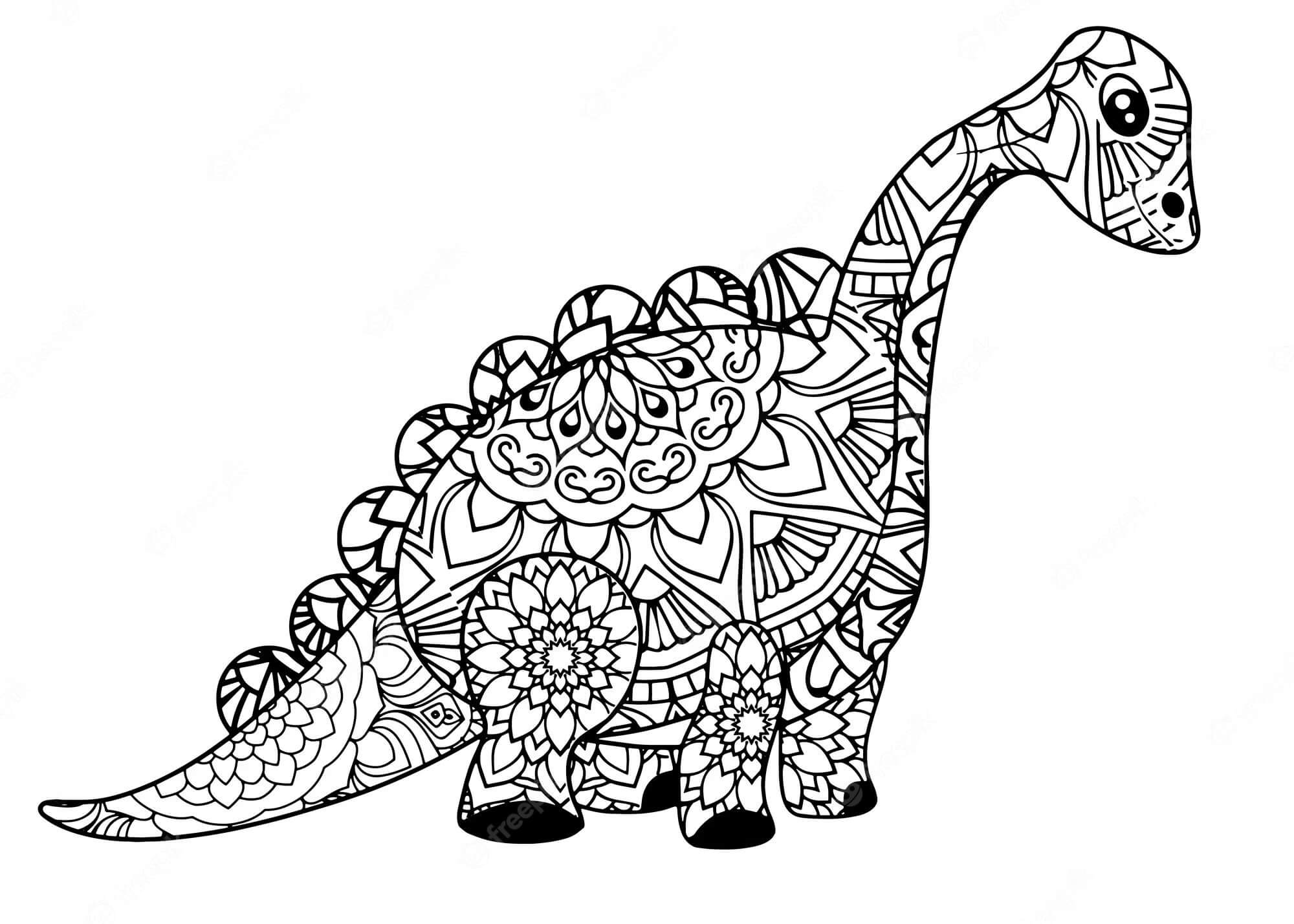 Mandala Brachiosaurus Coloring Page Mandalas