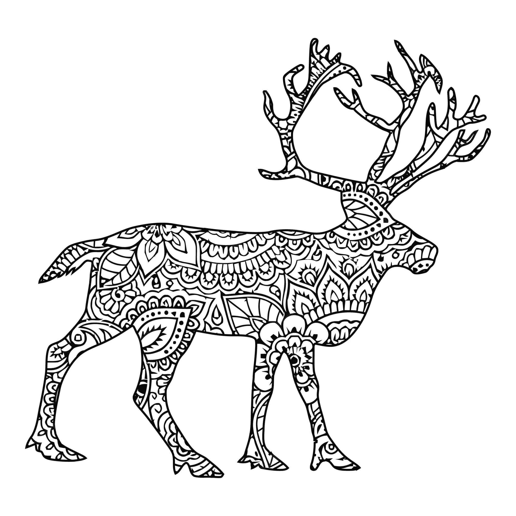 Mandala Deer Coloring Page – Sheet 1 Mandala