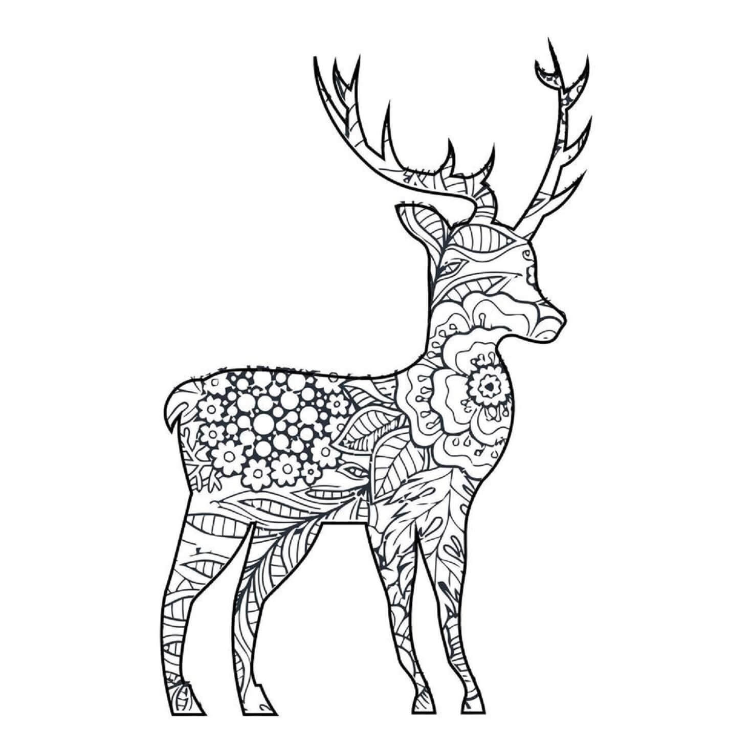 Mandala Deer Coloring Page – Sheet 2 Mandala