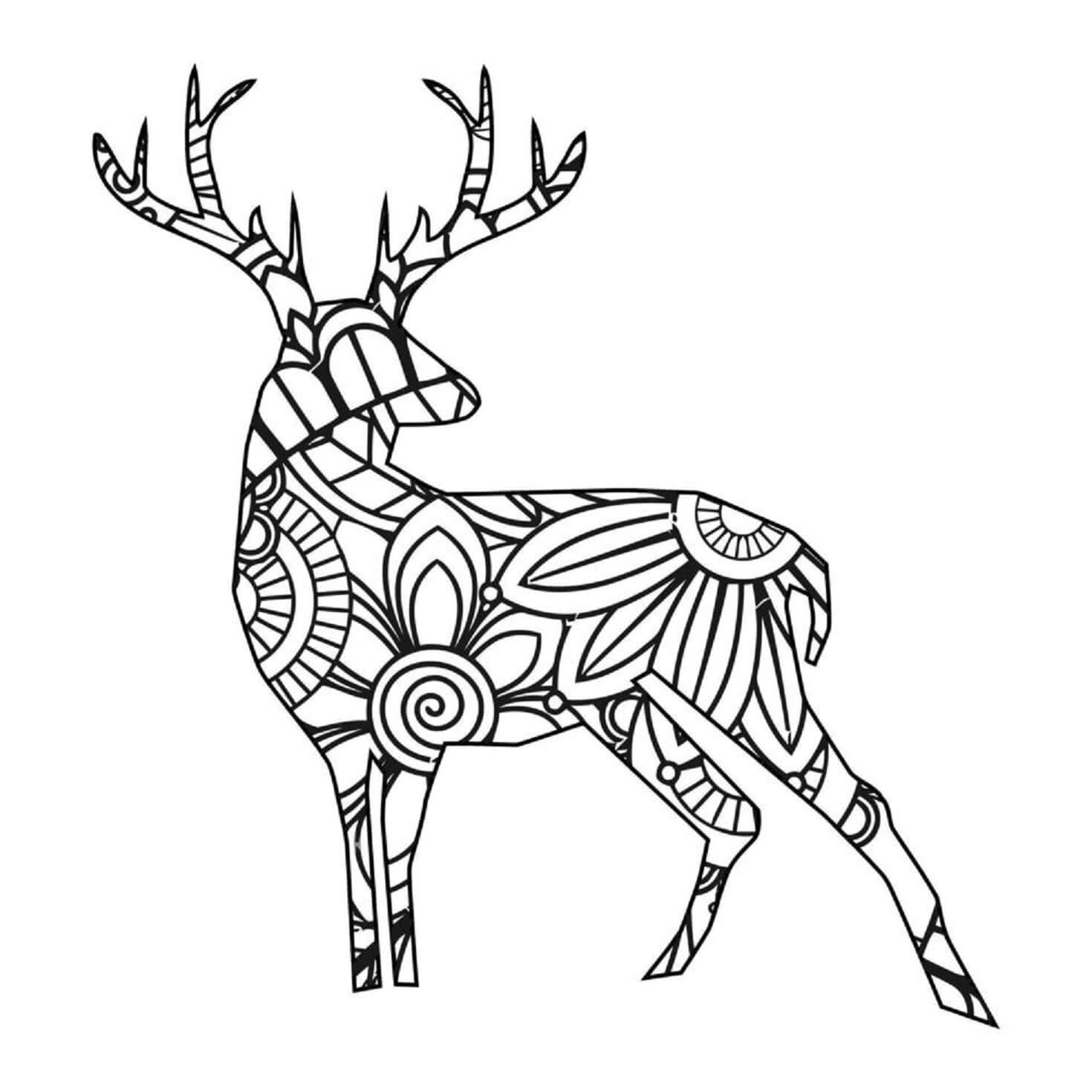 Mandala Deer Coloring Page - Sheet 3 Mandalas