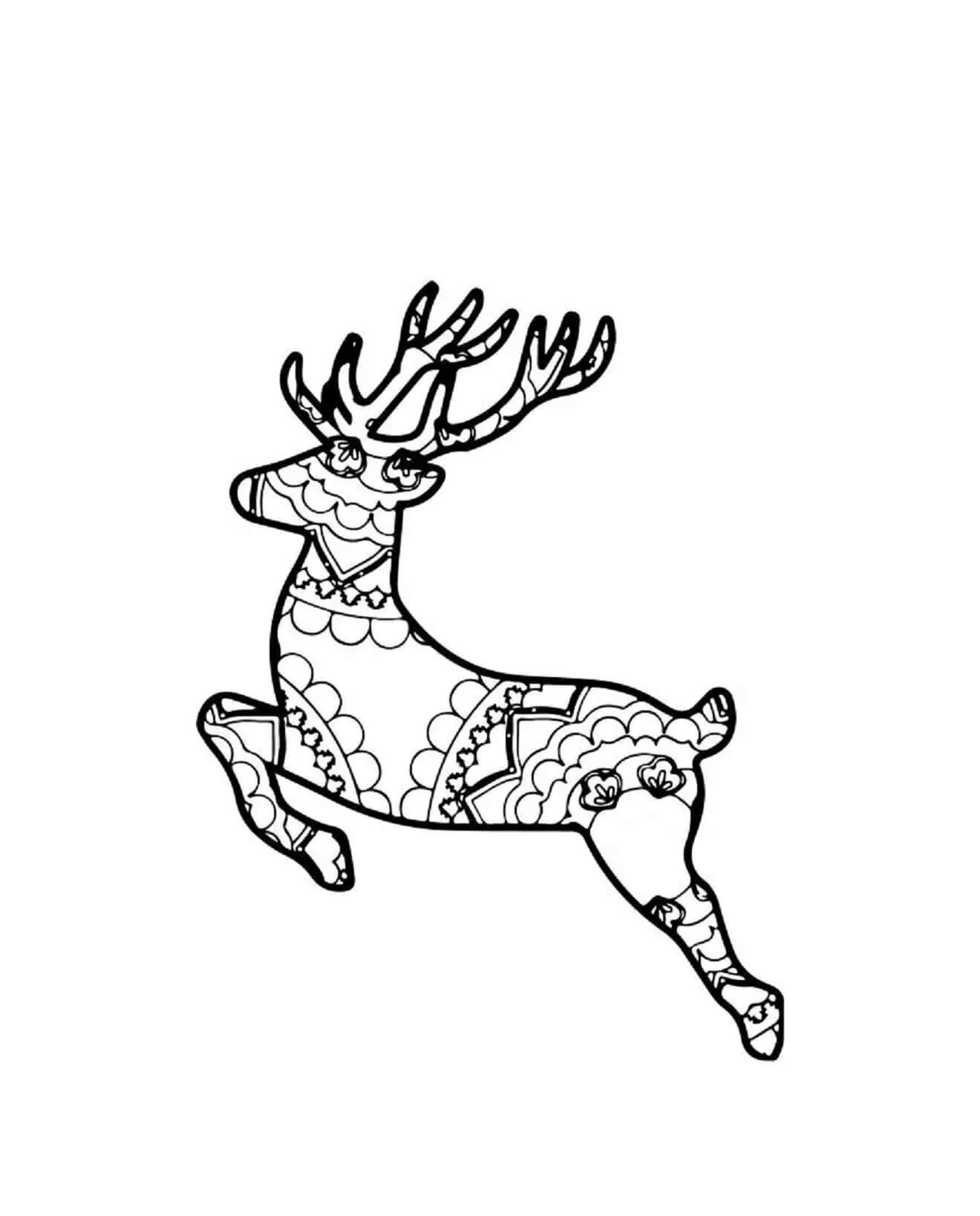 Mandala Deer Jumping Coloring Page Mandala