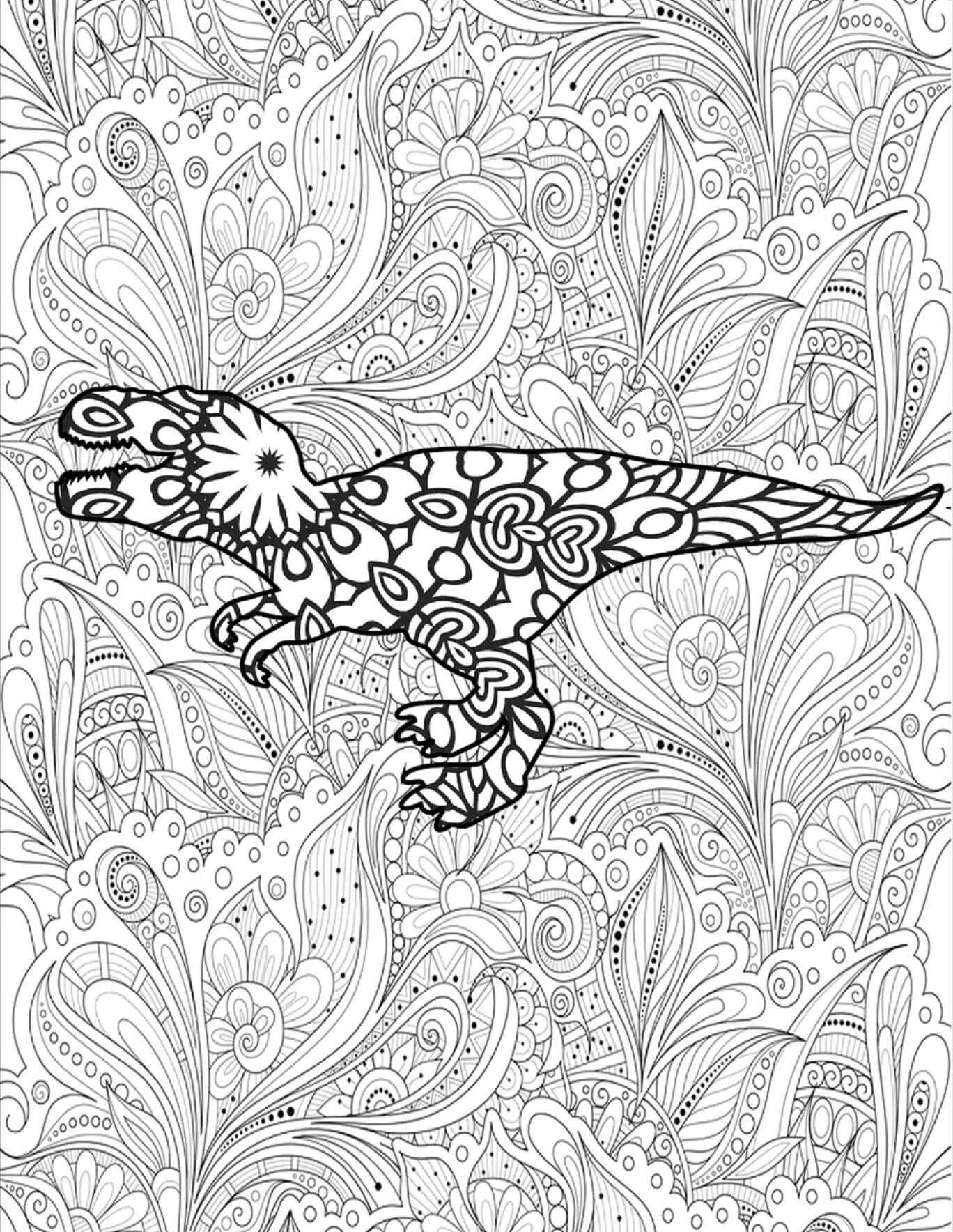 Mandala Dinosaur Coloring Page Mandalas