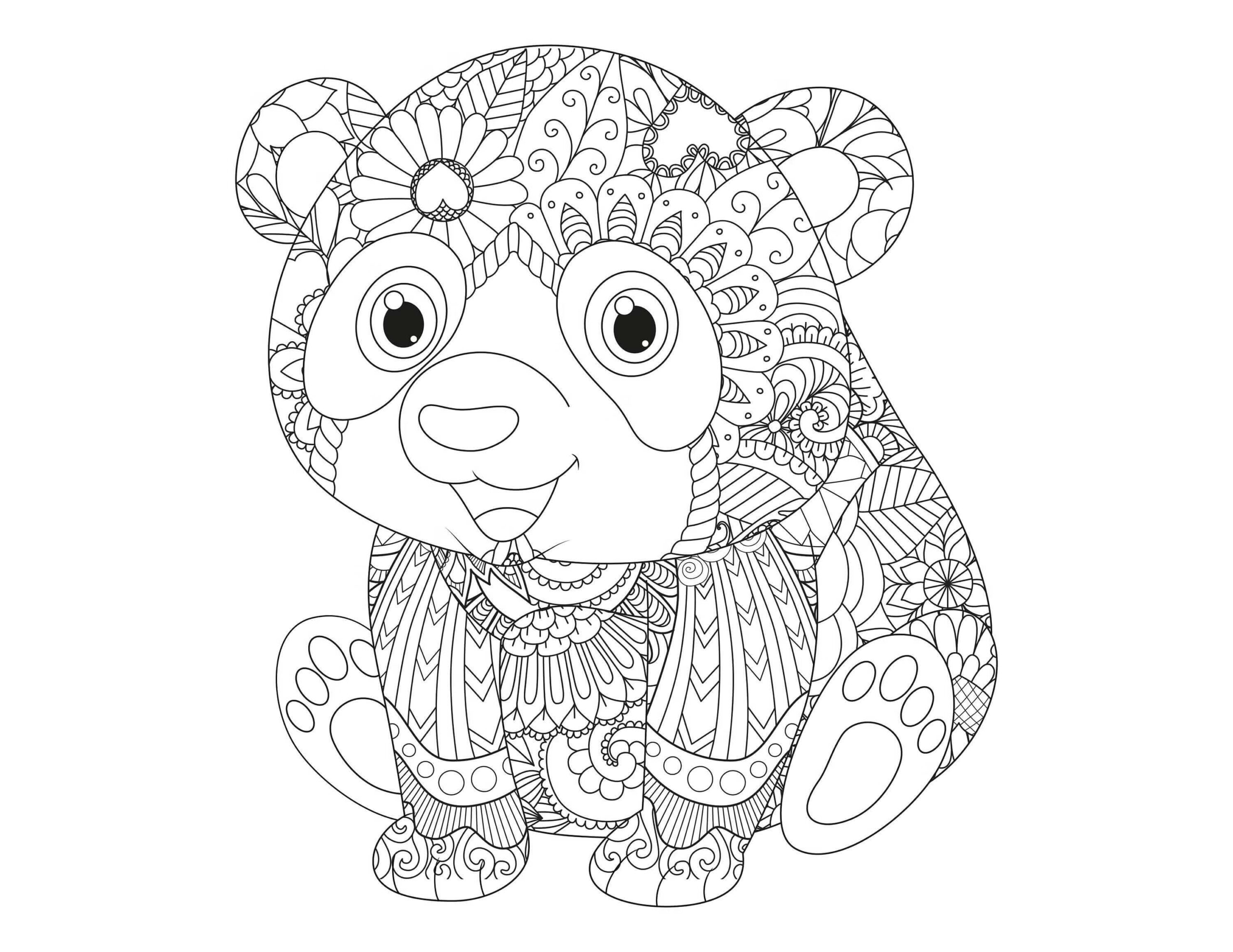 Mandala Fun Bear Coloring Page Mandala