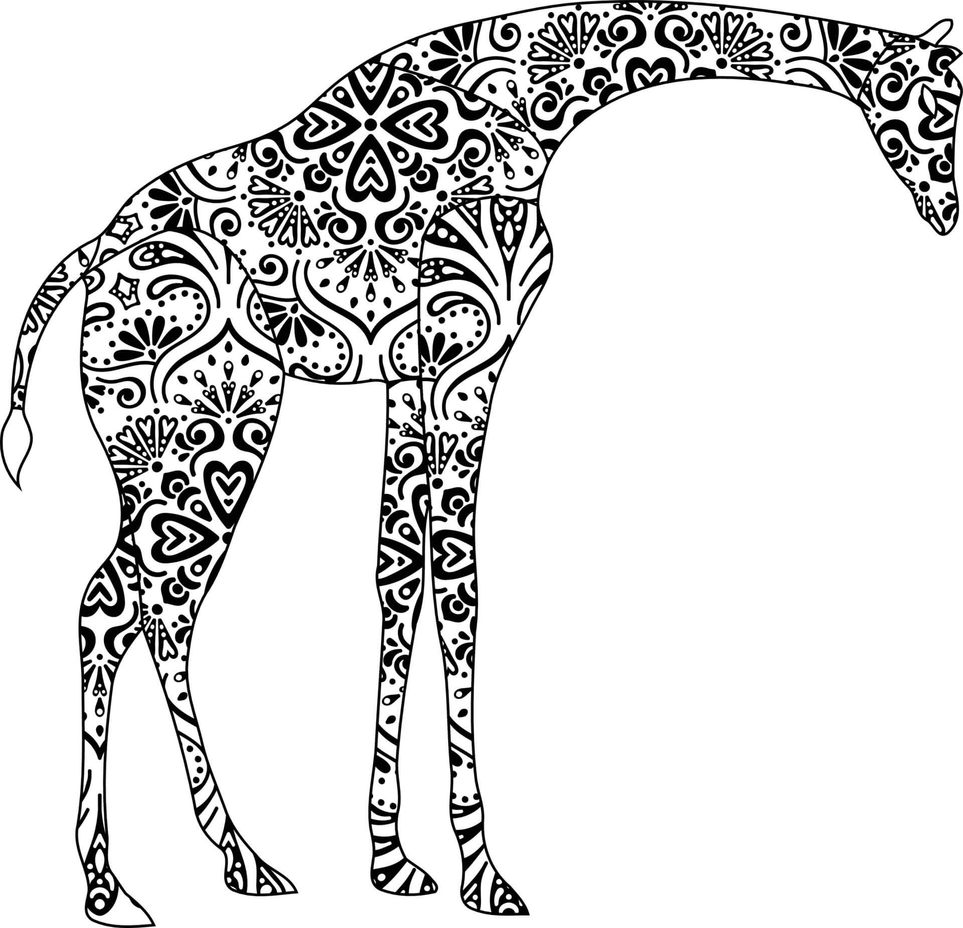 Mandala Giraffe Coloring Page - Sheet 3 Mandalas