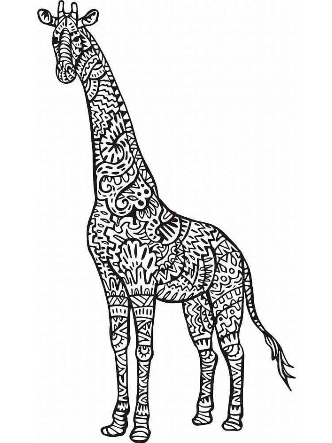 Mandala Giraffe Coloring Page - Sheet 5 Mandalas