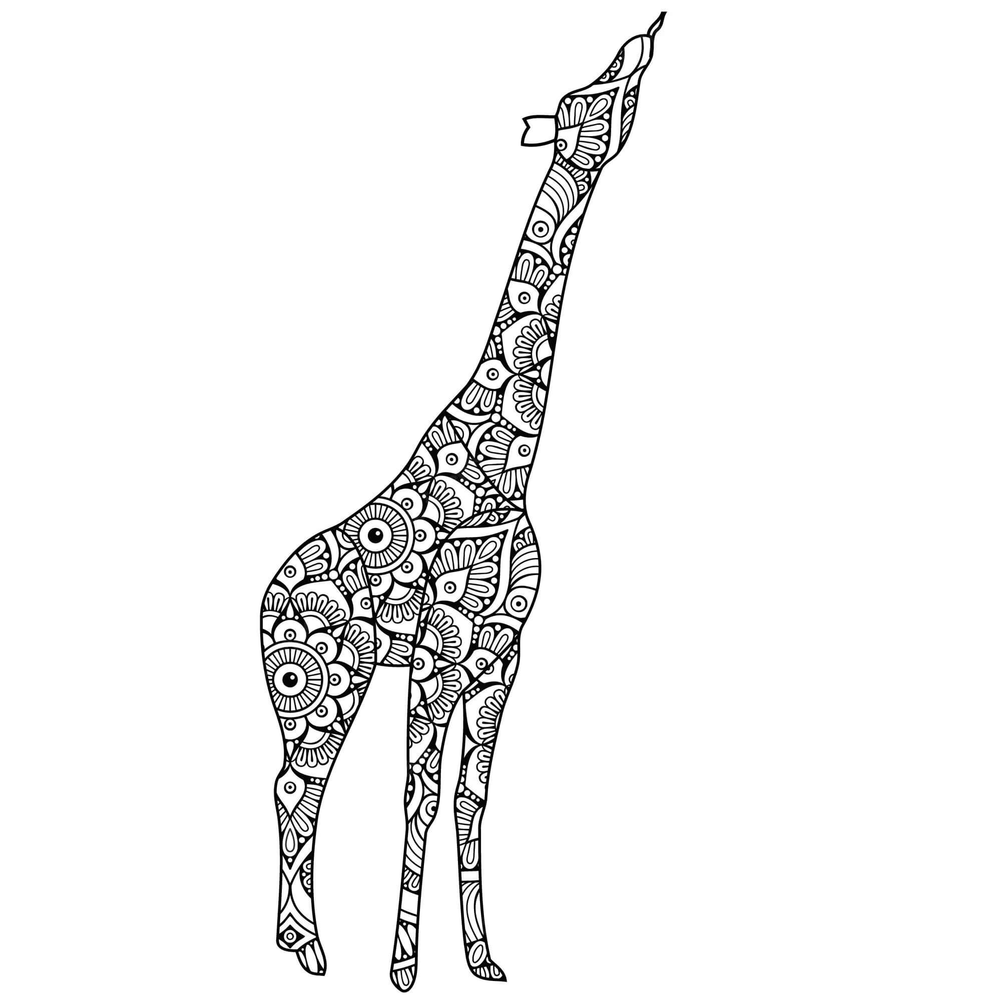 Mandala Giraffe Coloring Page - Sheet 8 Mandalas