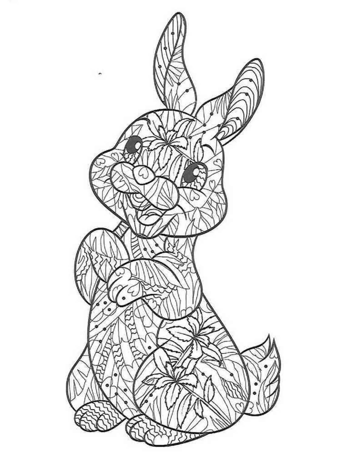 Mandala Happy Rabbit Coloring Page Mandalas
