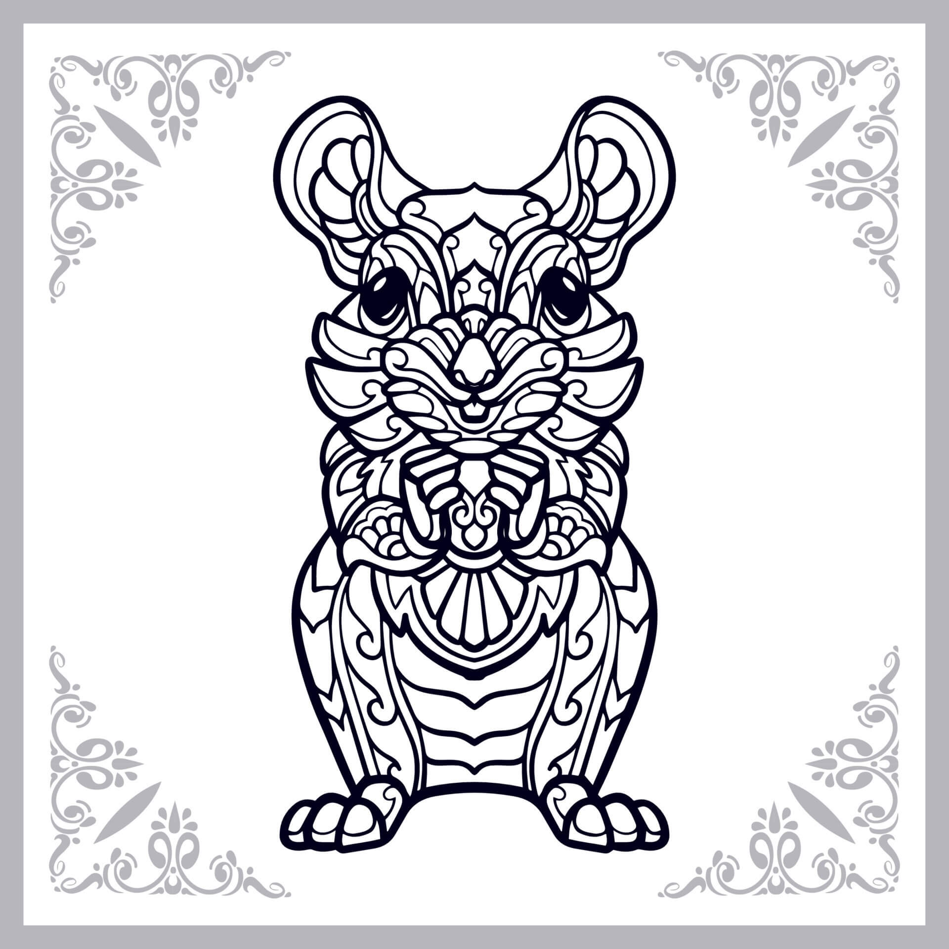 Mandala Mouse Coloring Page – Sheet 2 Mandala