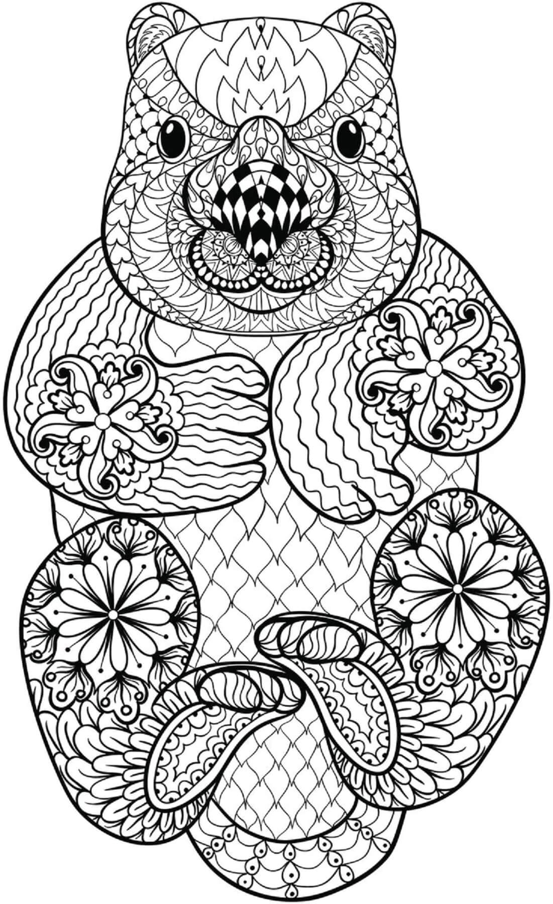 Mandala Paisley Pattern Otter Squirrel Coloring Page Mandala