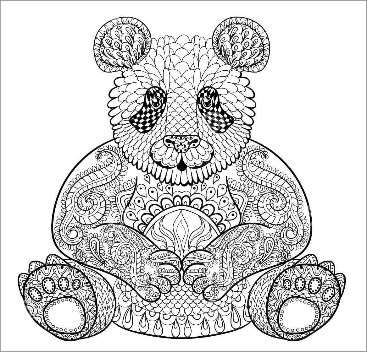 Mandala Panda Coloring Page – Sheet 2 Mandala