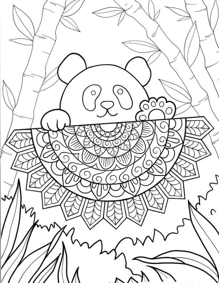 Mandala Panda Coloring Page – Sheet 3 Mandala