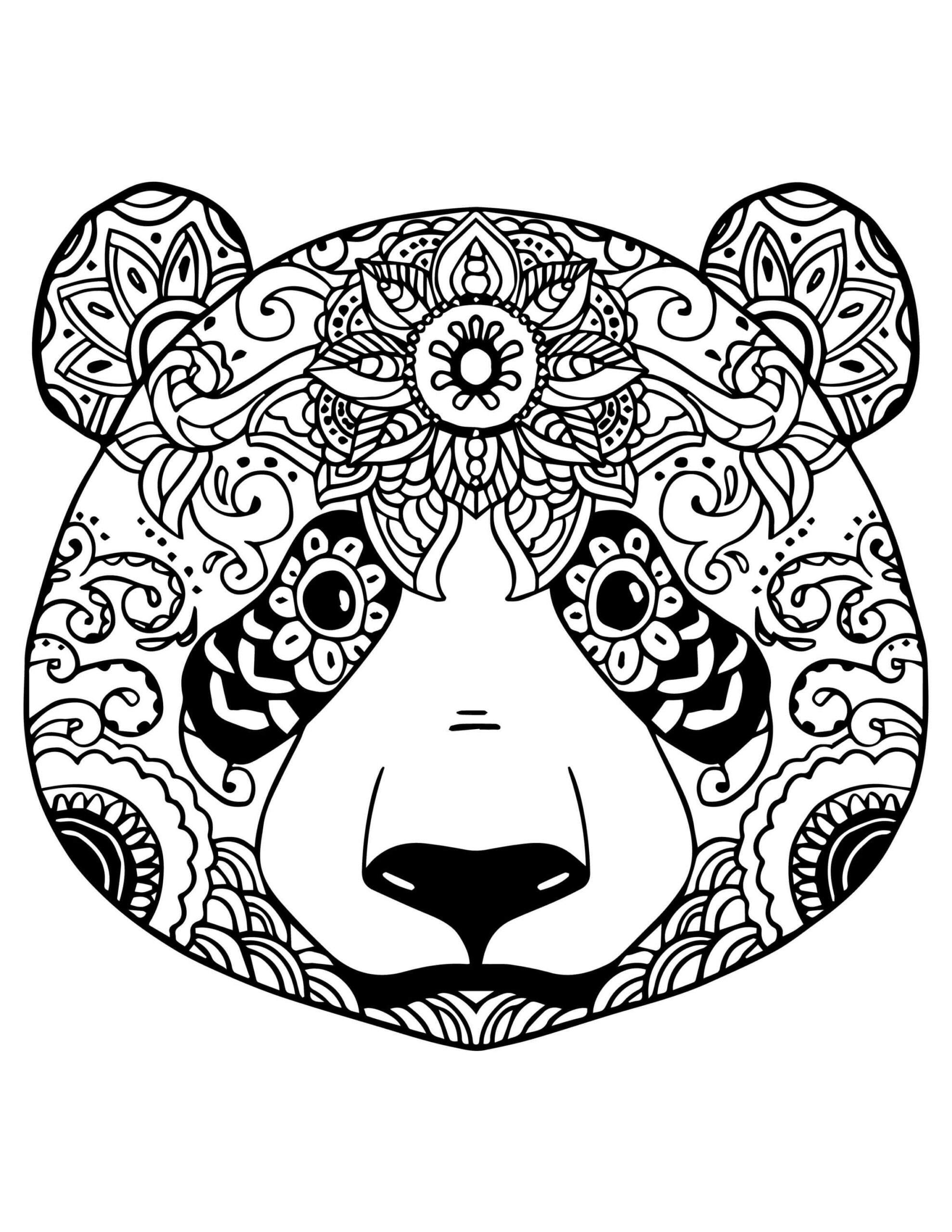 Mandala Panda Coloring Page - Sheet 5 Mandalas