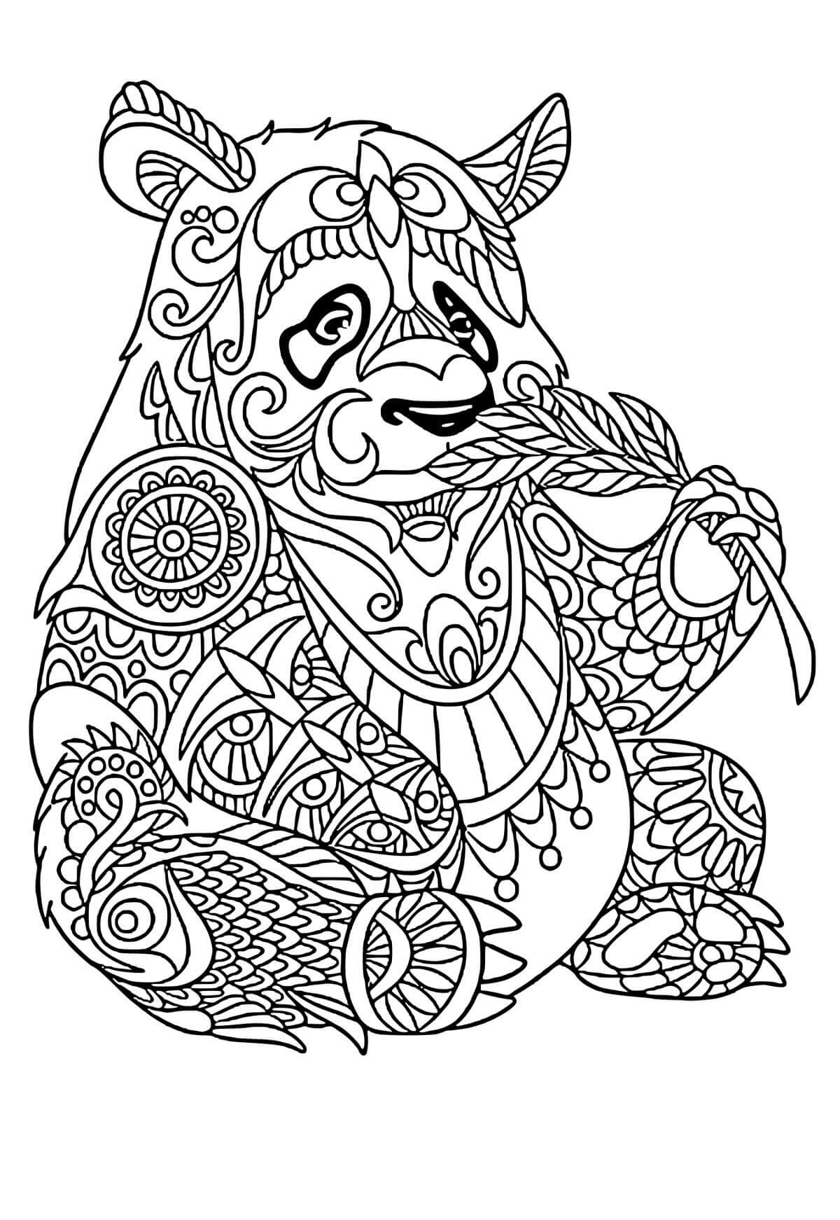 Mandala Panda Coloring Page – Sheet 7 Mandala