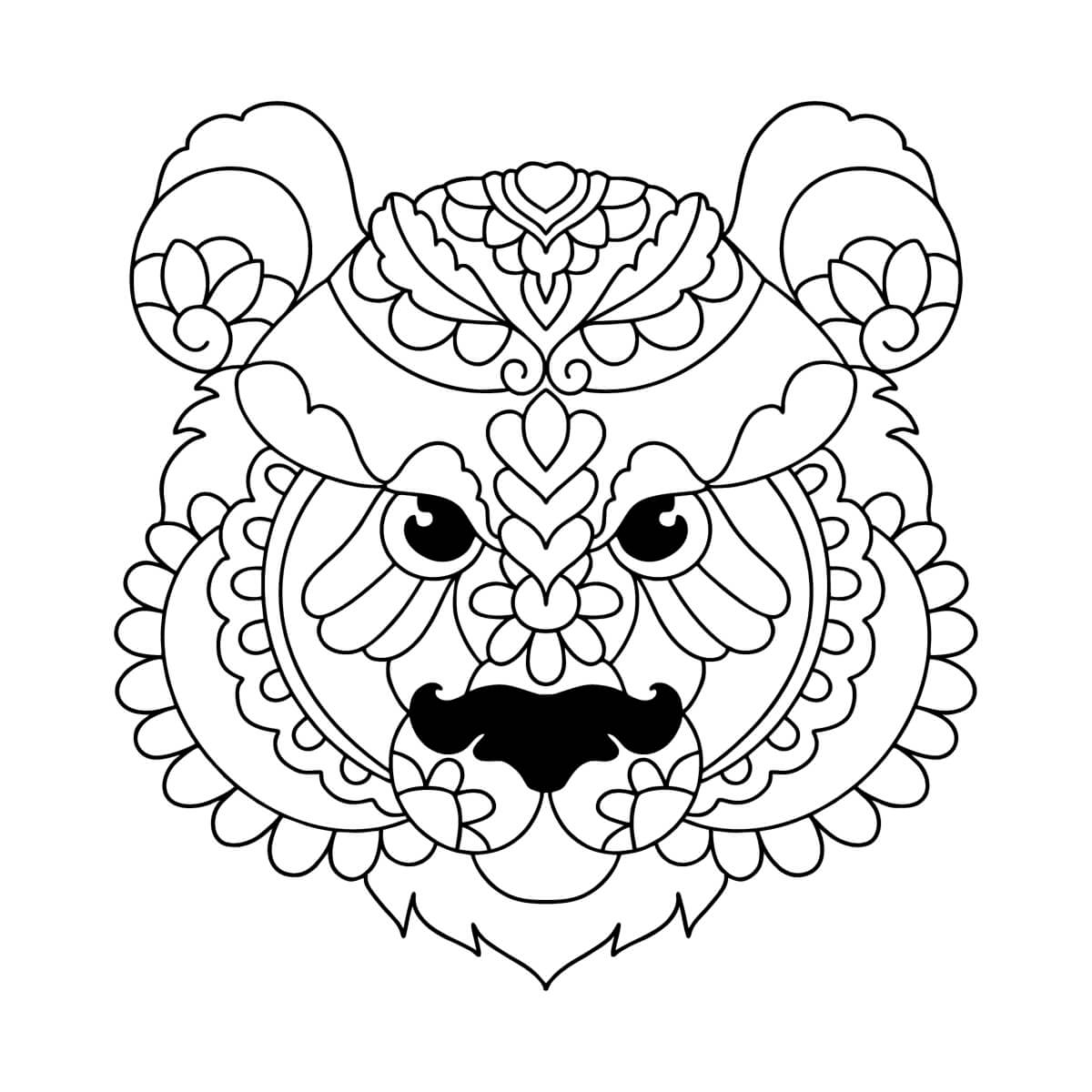 Mandala Panda Coloring Page – Sheet 9 Mandala