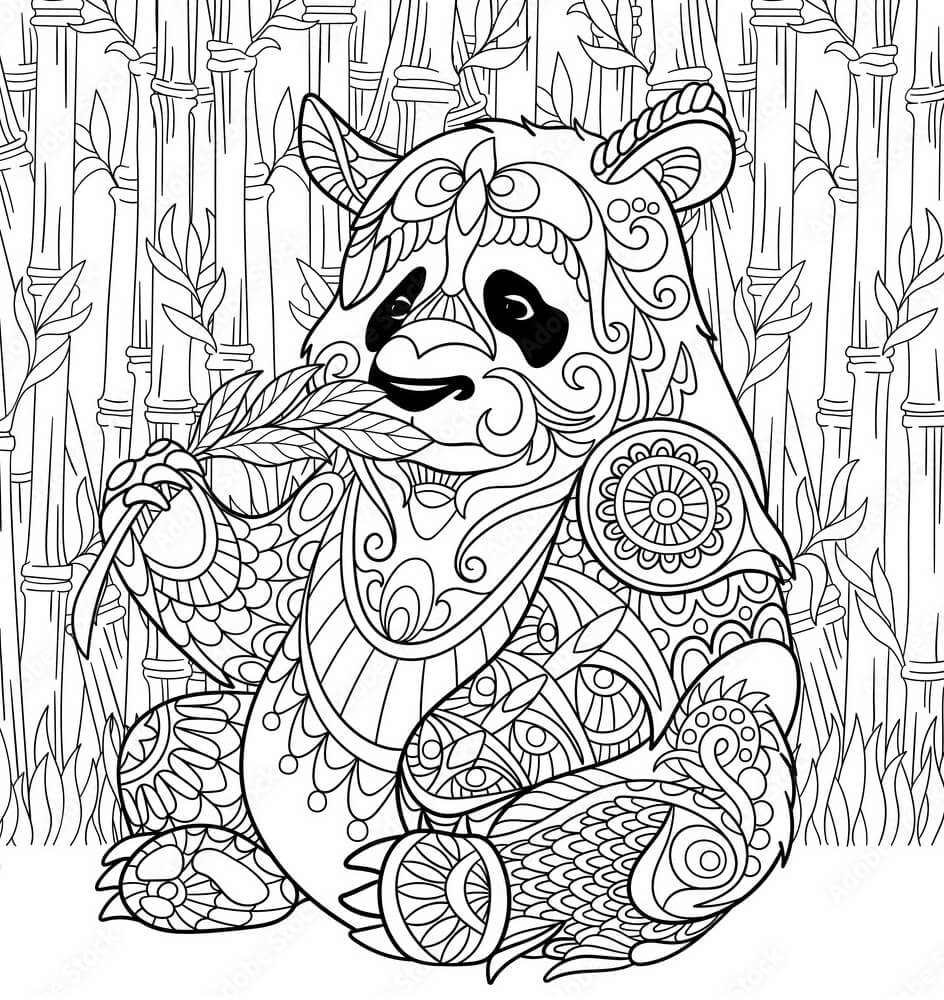 Mandala Panda With Bamboo Trees Mandala