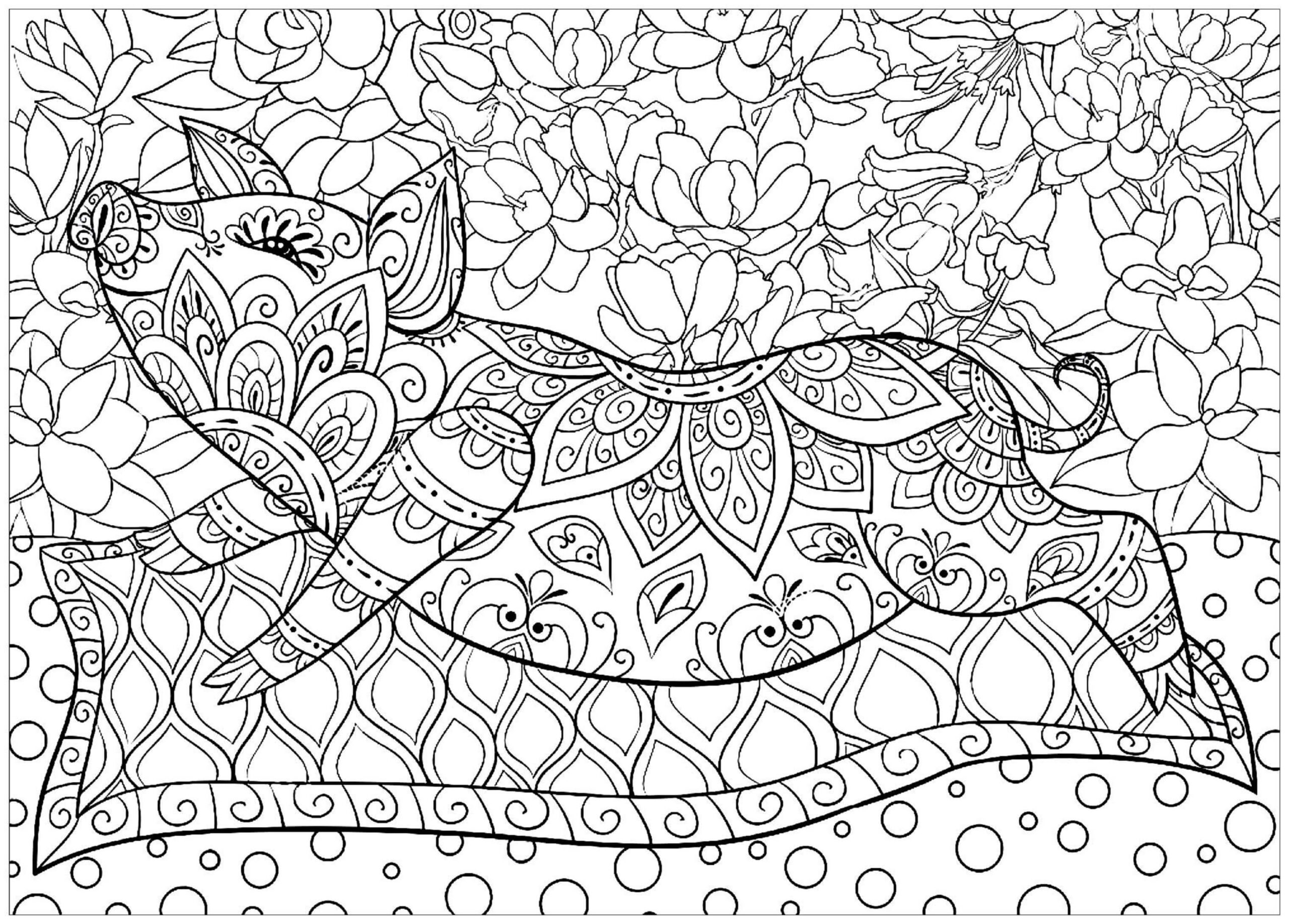 Mandala Pig Carpet Flowers Coloring Page Mandalas