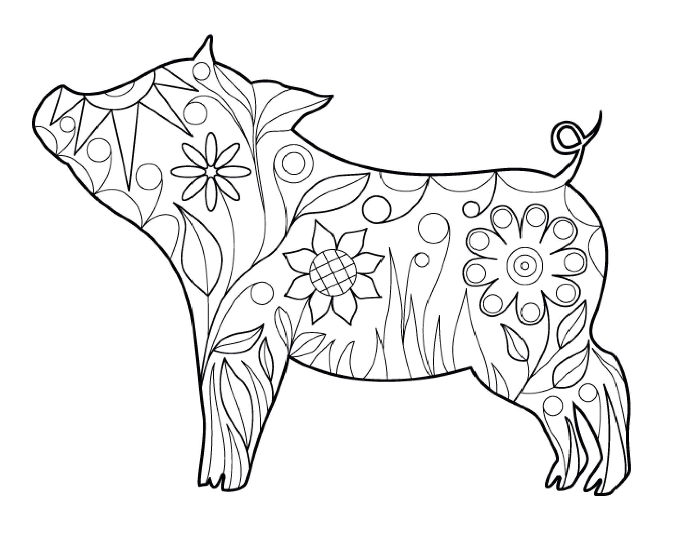 Mandala Pig Coloring Pages Mandalas