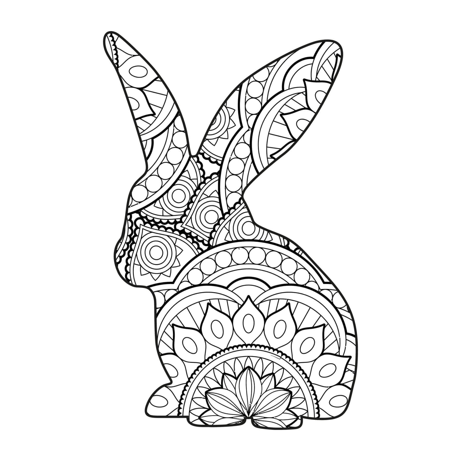 Mandala Rabbit Coloring Page - Sheet 1 Mandalas