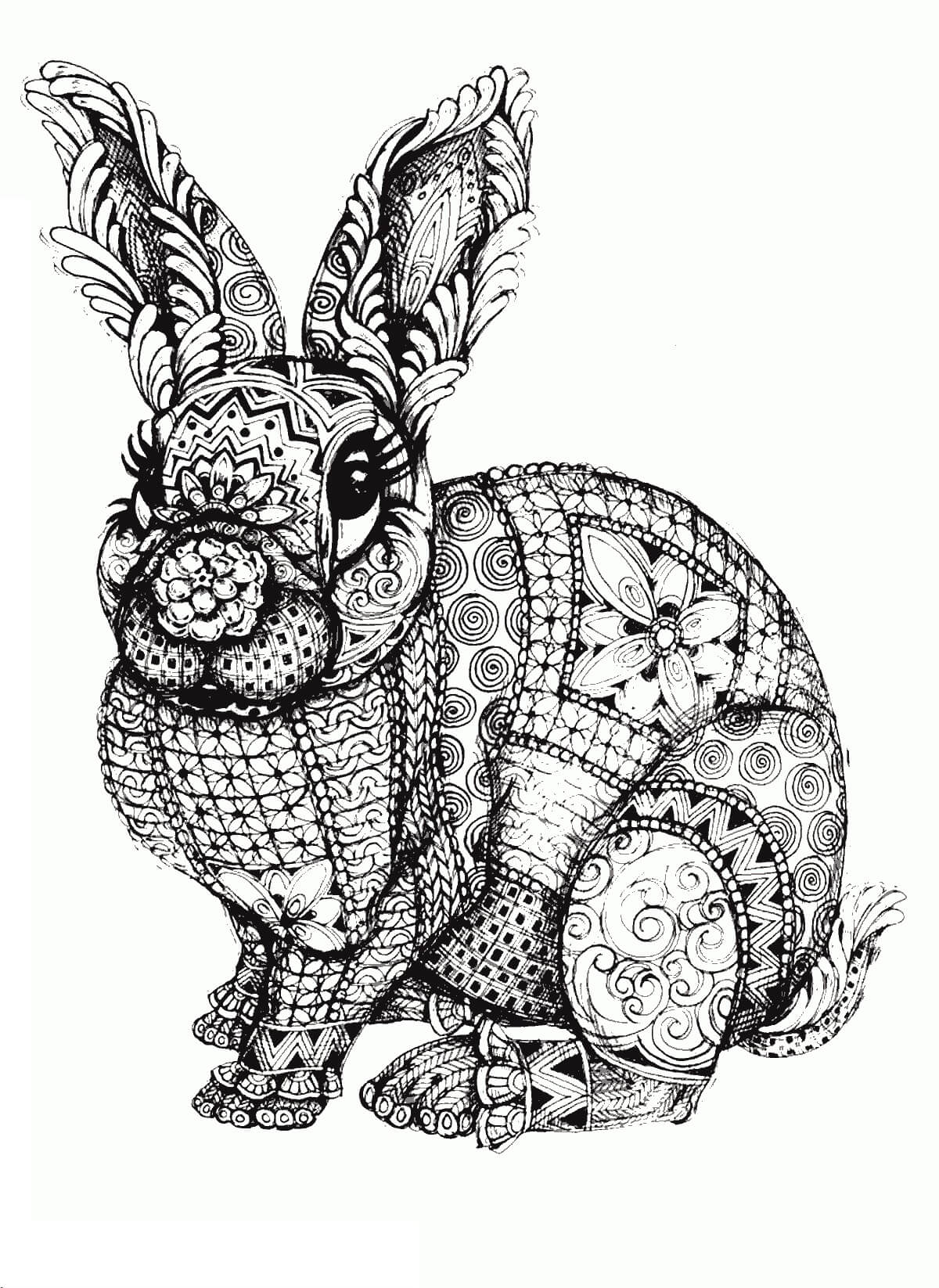 Mandala Rabbit Coloring Page - Sheet 2 Mandalas
